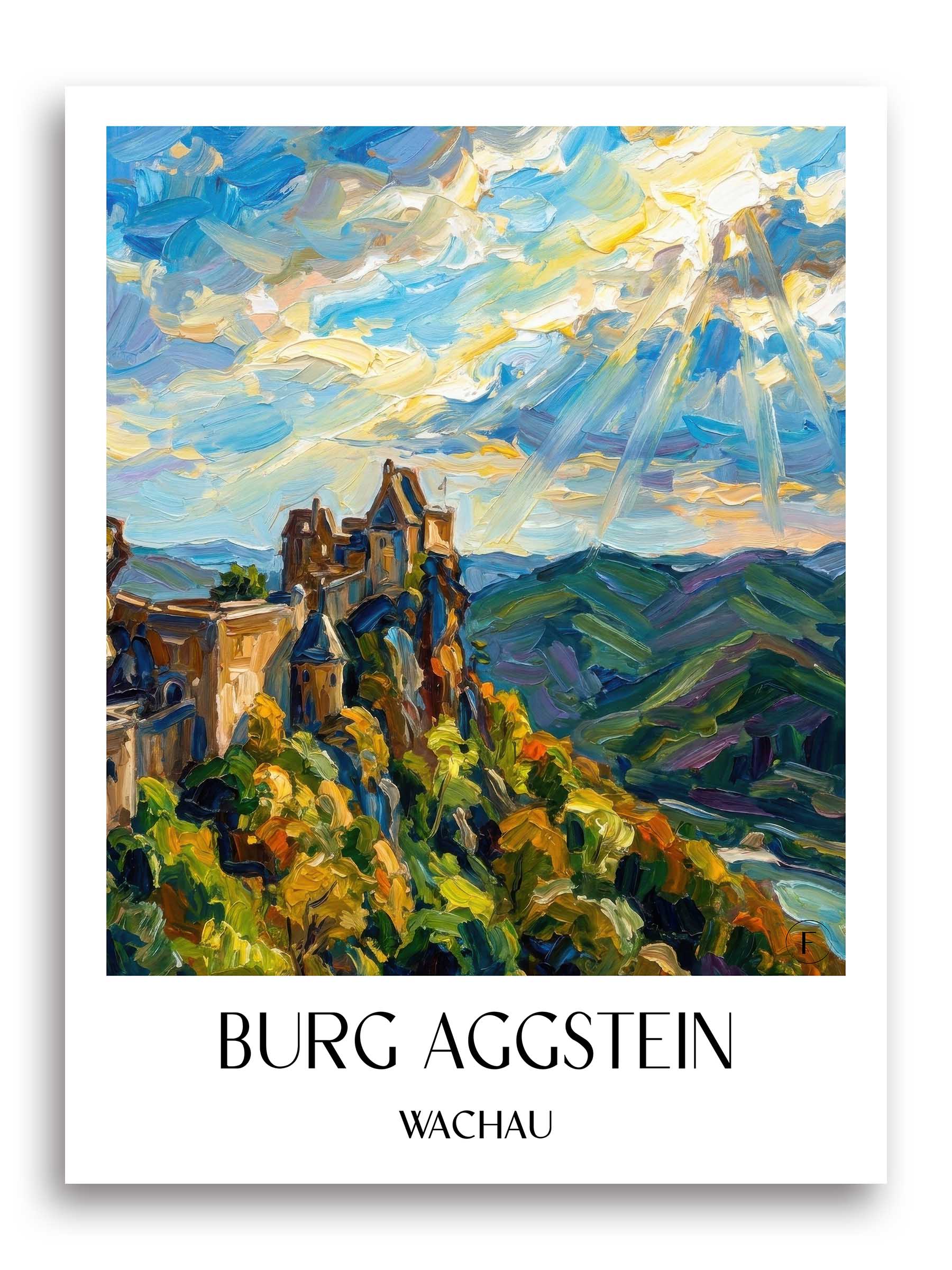 burg-aggstein-wachau-österreich-poster-oil-painting-oelgemaelde