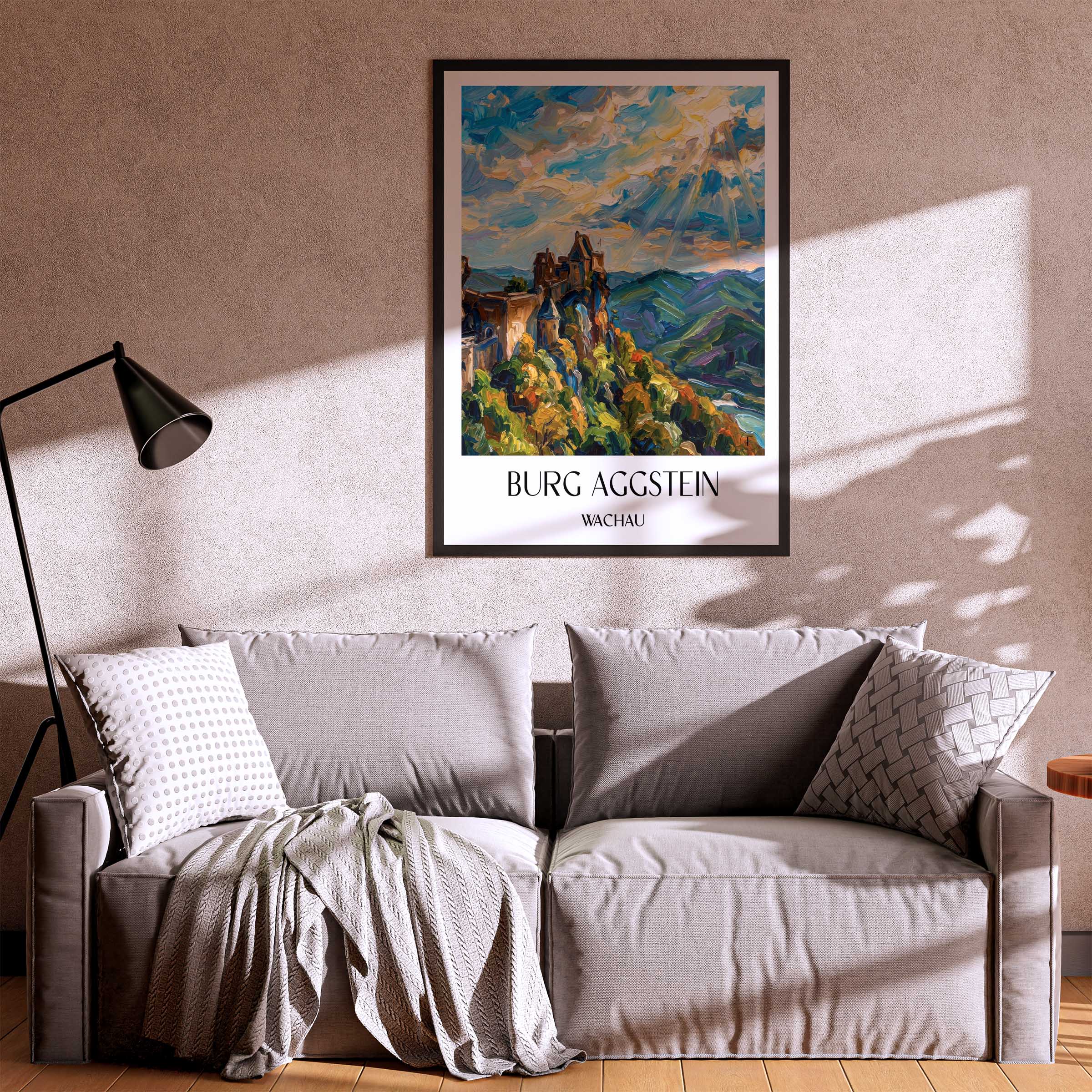 burg-aggstein-wachau-österreich-poster-oil-painting-oelgemaelde