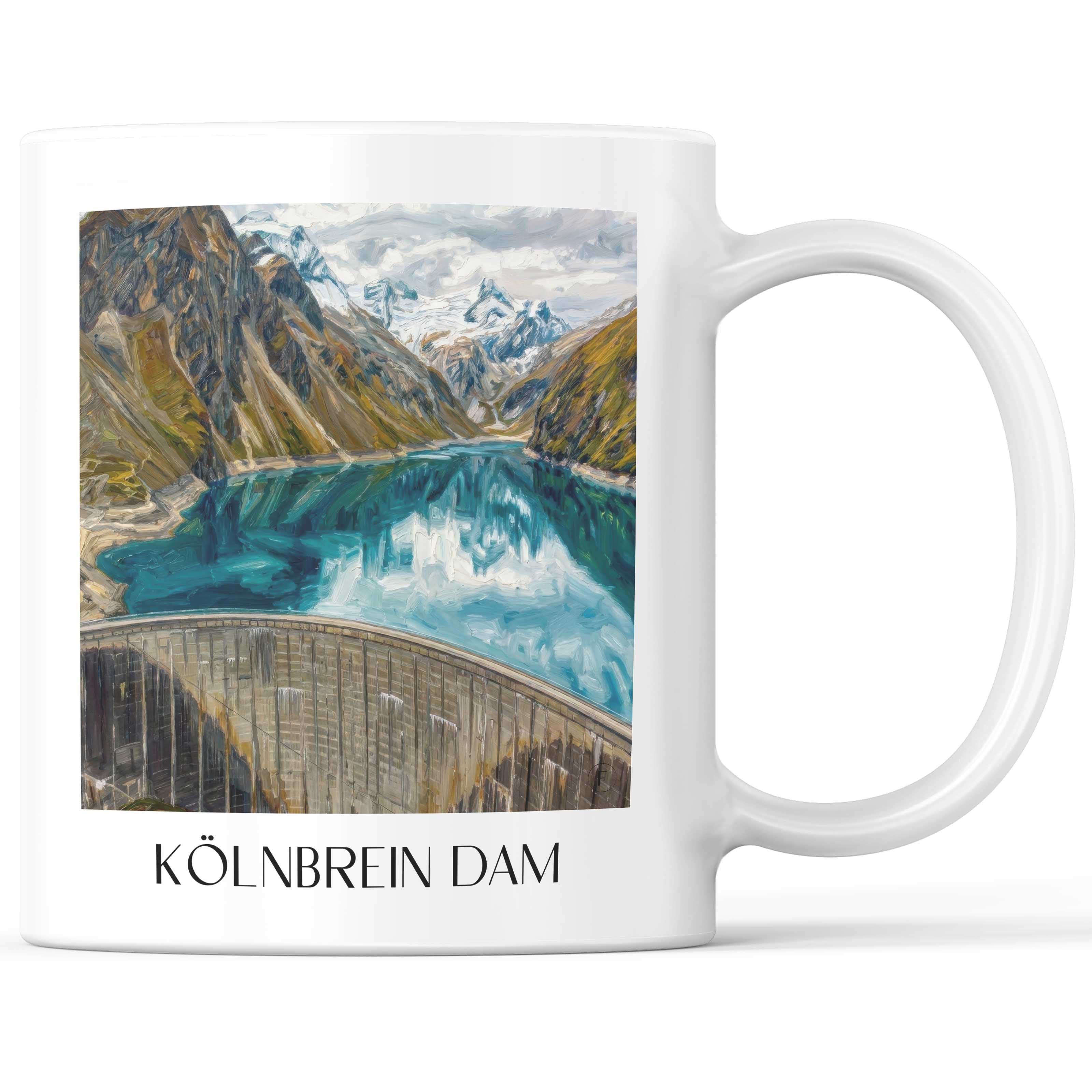 Kölnbreinsperre Kaffeebecher - Kärnten - Österreich Becher - Kaffeetasse im Ölgemälde Stil