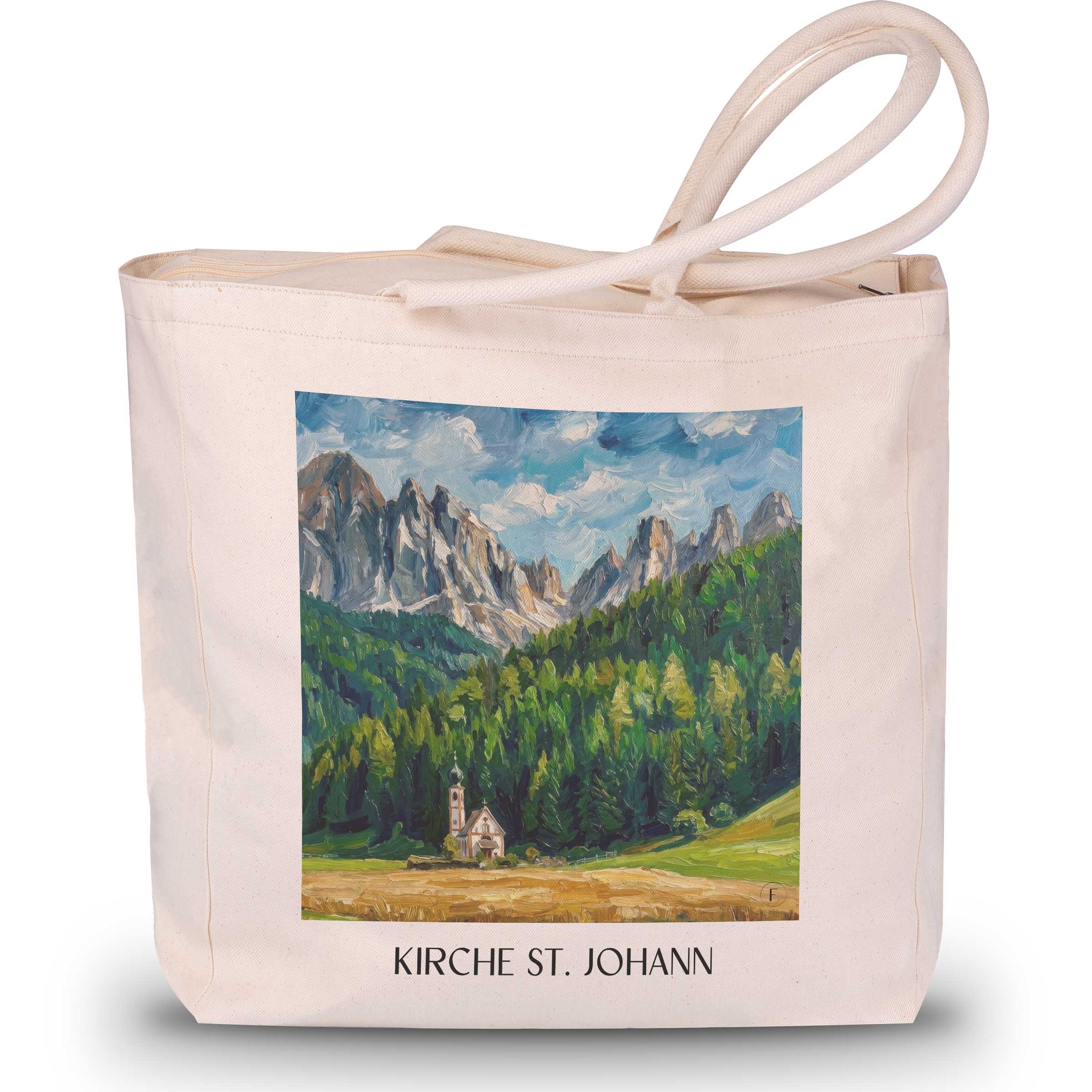 kirche-st.-johann-ranui-italien-einkaufstasche-oil-painting-oelgemaelde