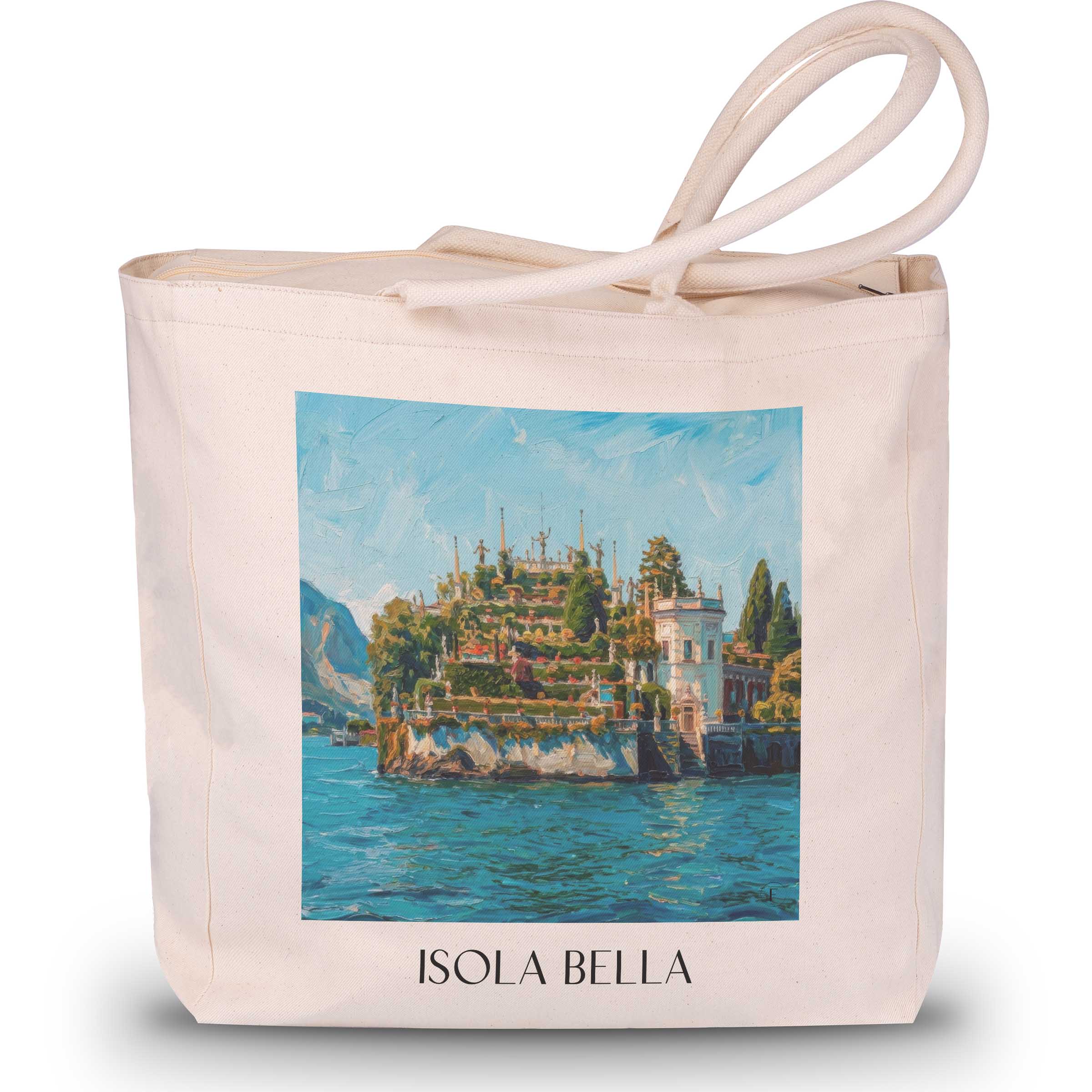 Isola Bella Shopping Tasche - Lago Maggiore - Italien Tote Bag - Einkaufstasche im Ölgemälde Stil