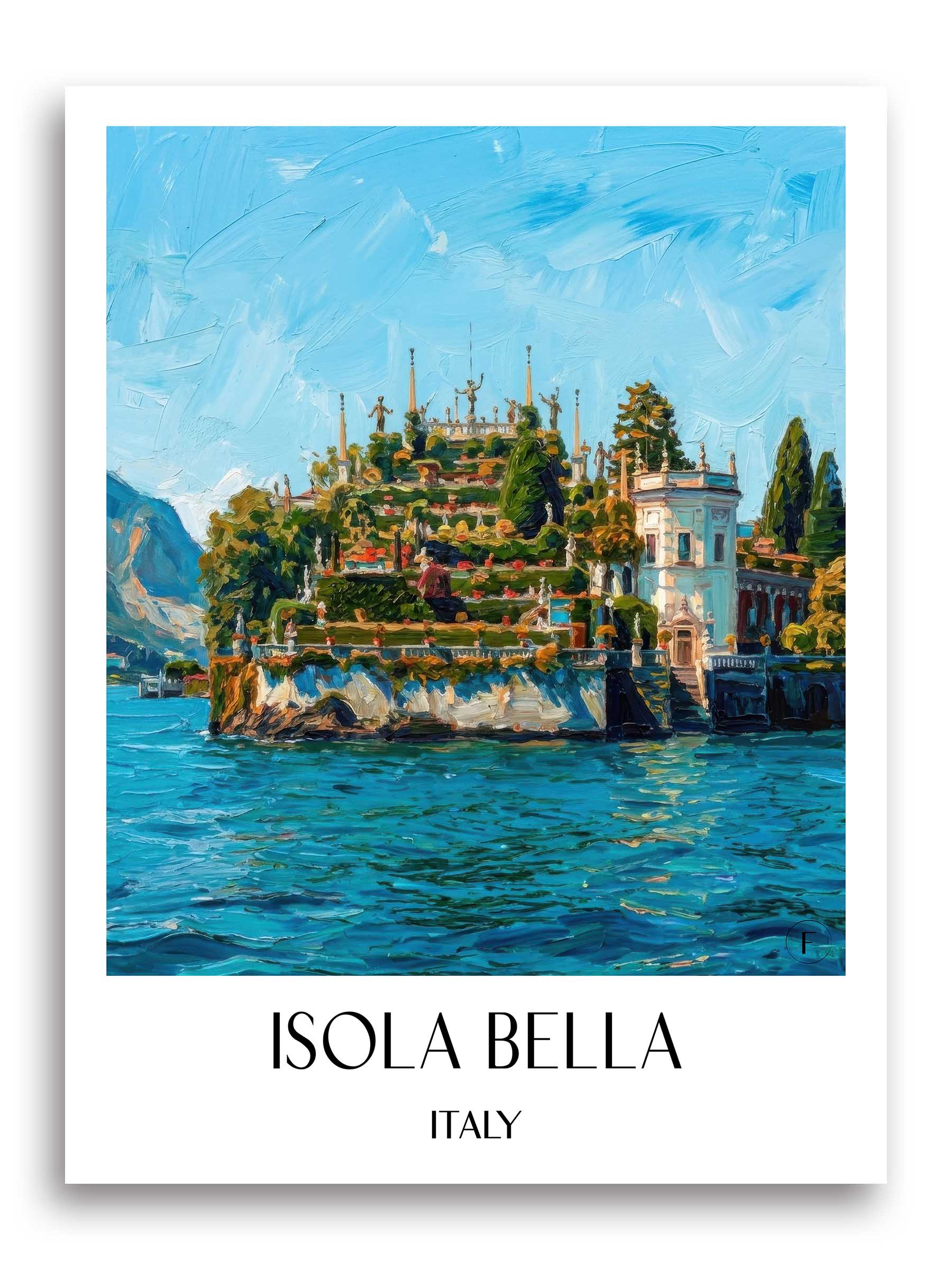 Isola Bella Poster - Lago Maggiore - Italien Kunstdruck - Ölgemälde von A4 bis A1