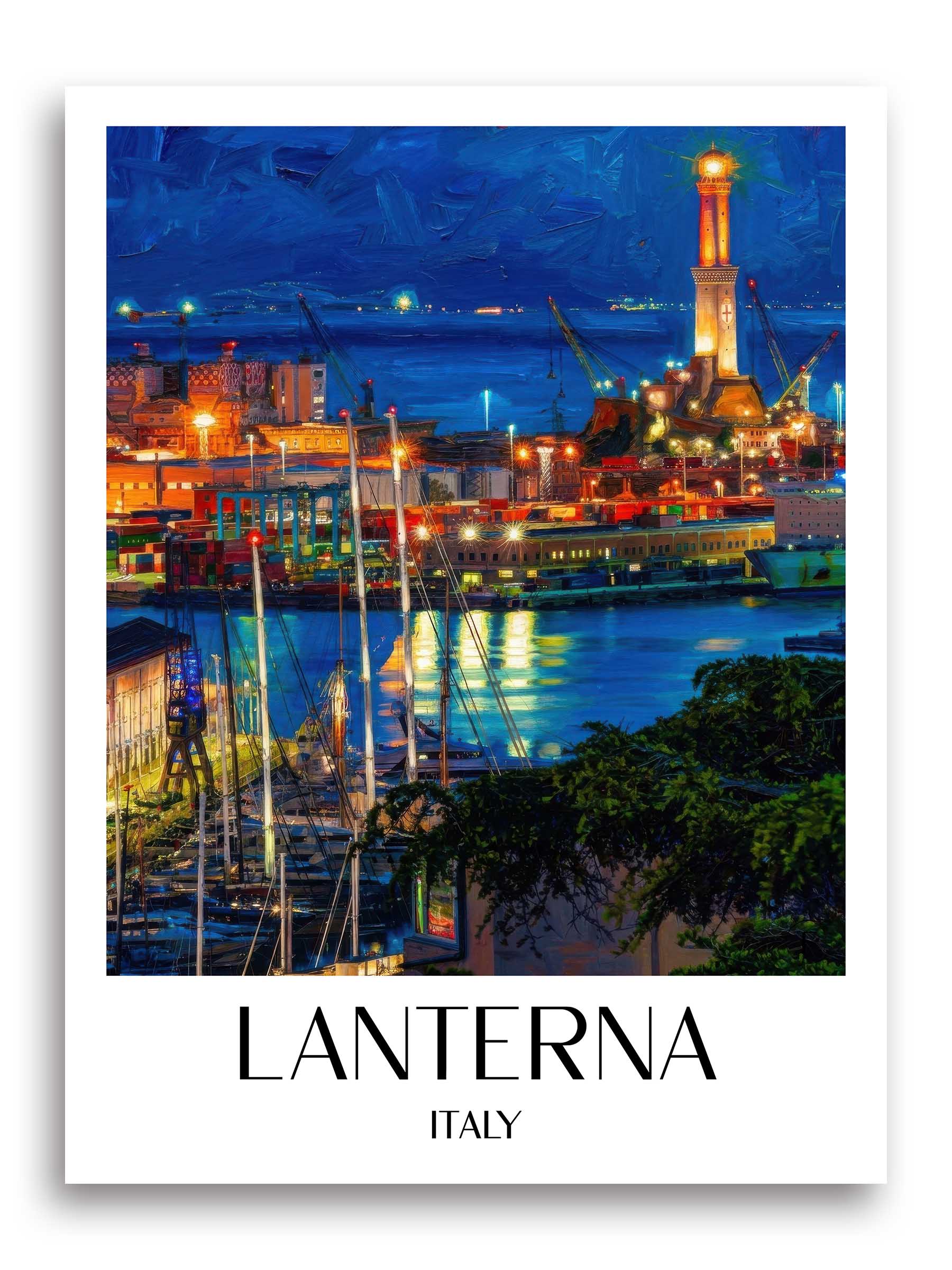 Lanterna Poster - Genua - Italien Kunstdruck - Ölgemälde von A4 bis A1
