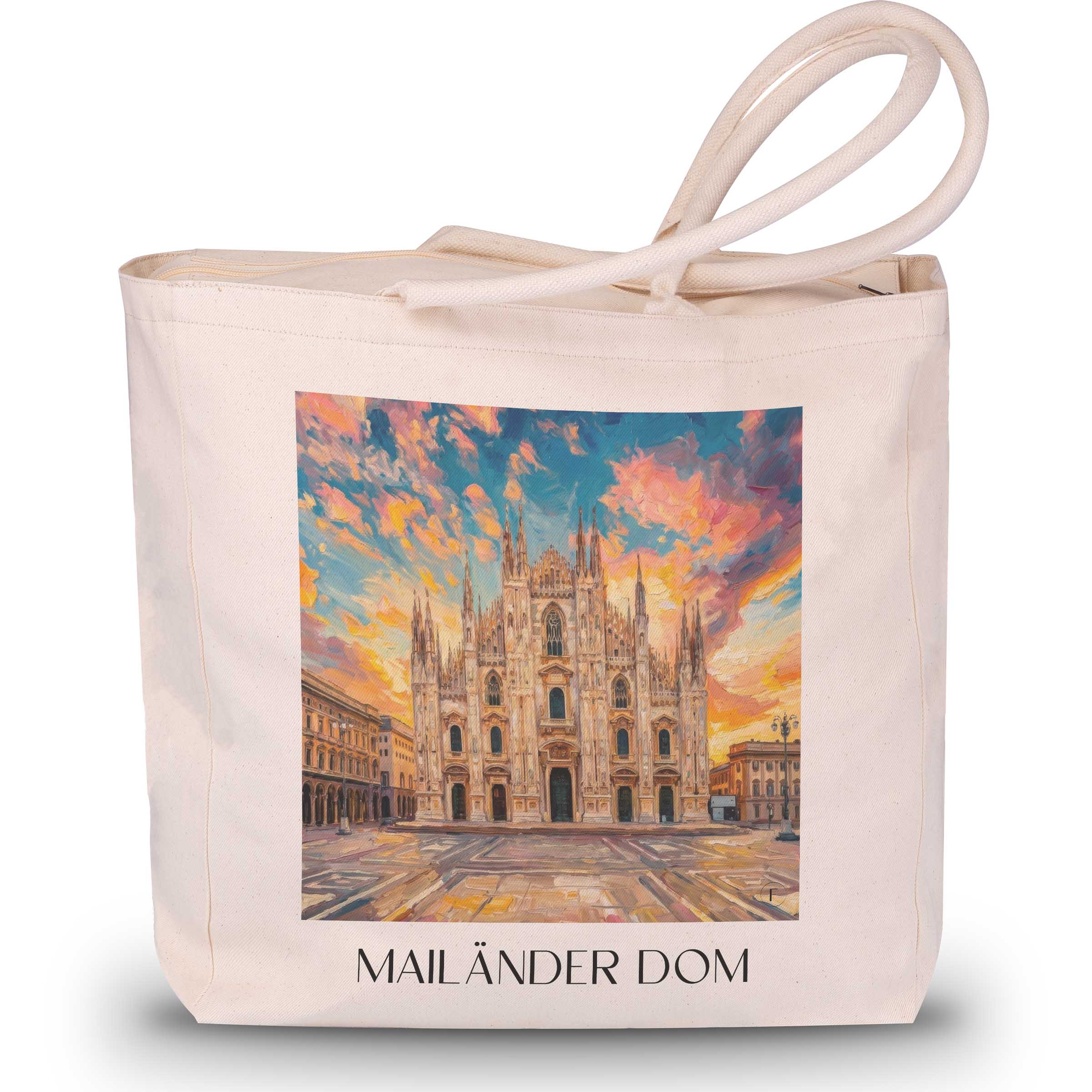 mailänder-dom-italien-italien-einkaufstasche-oil-painting-oelgemaelde