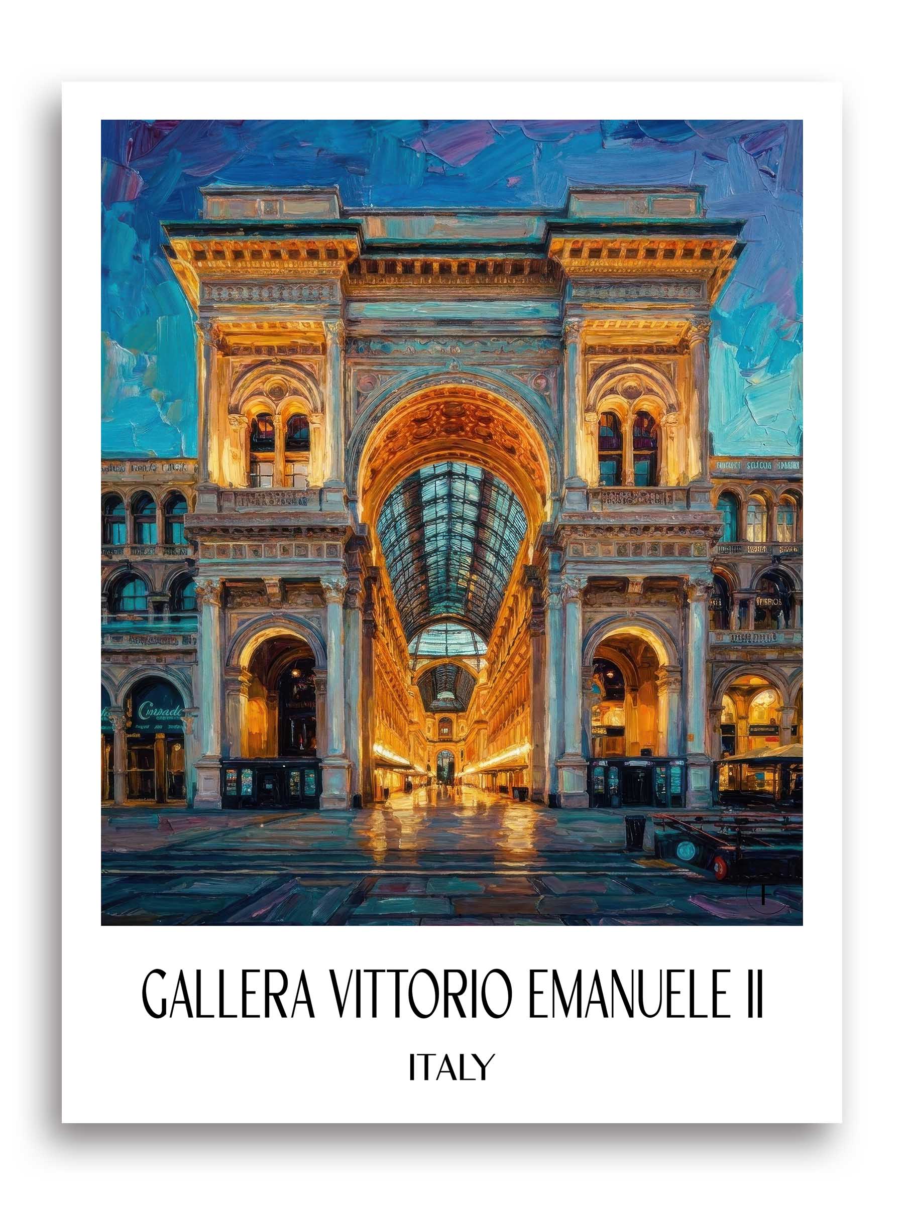 Gallera Vittorio Emanuele II Poster - Mailand - Italien Kunstdruck - Ölgemälde von A4 bis A1