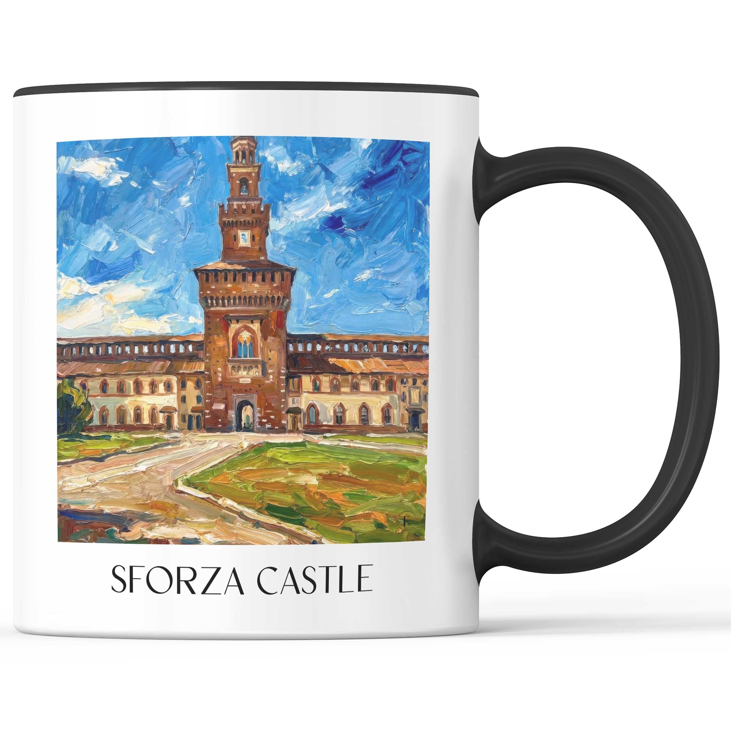 Castello Sforzesco Kaffeebecher - Mailand - Italien Becher - Kaffeetasse im Ölgemälde Stil