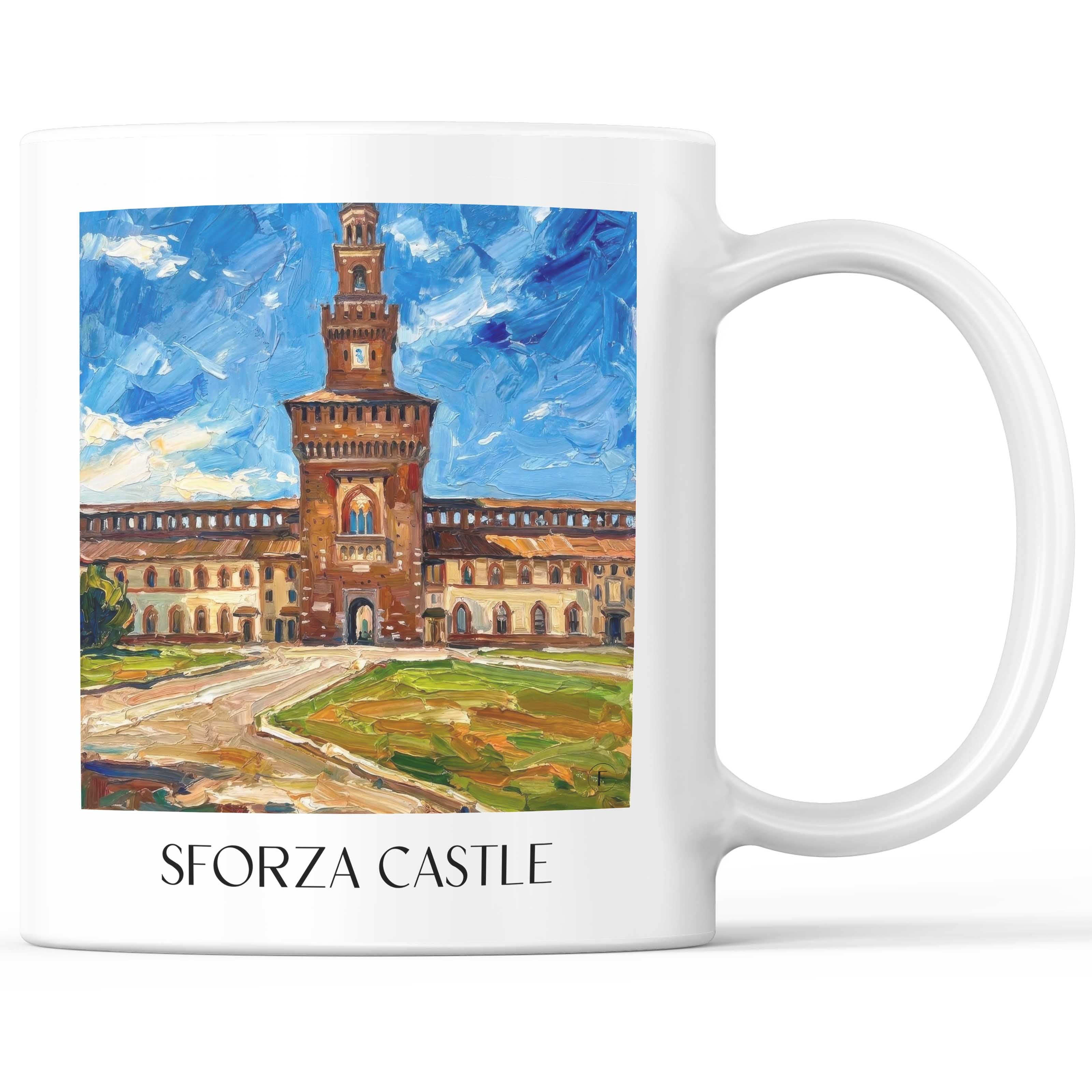 Castello Sforzesco Kaffeebecher - Mailand - Italien Becher - Kaffeetasse im Ölgemälde Stil