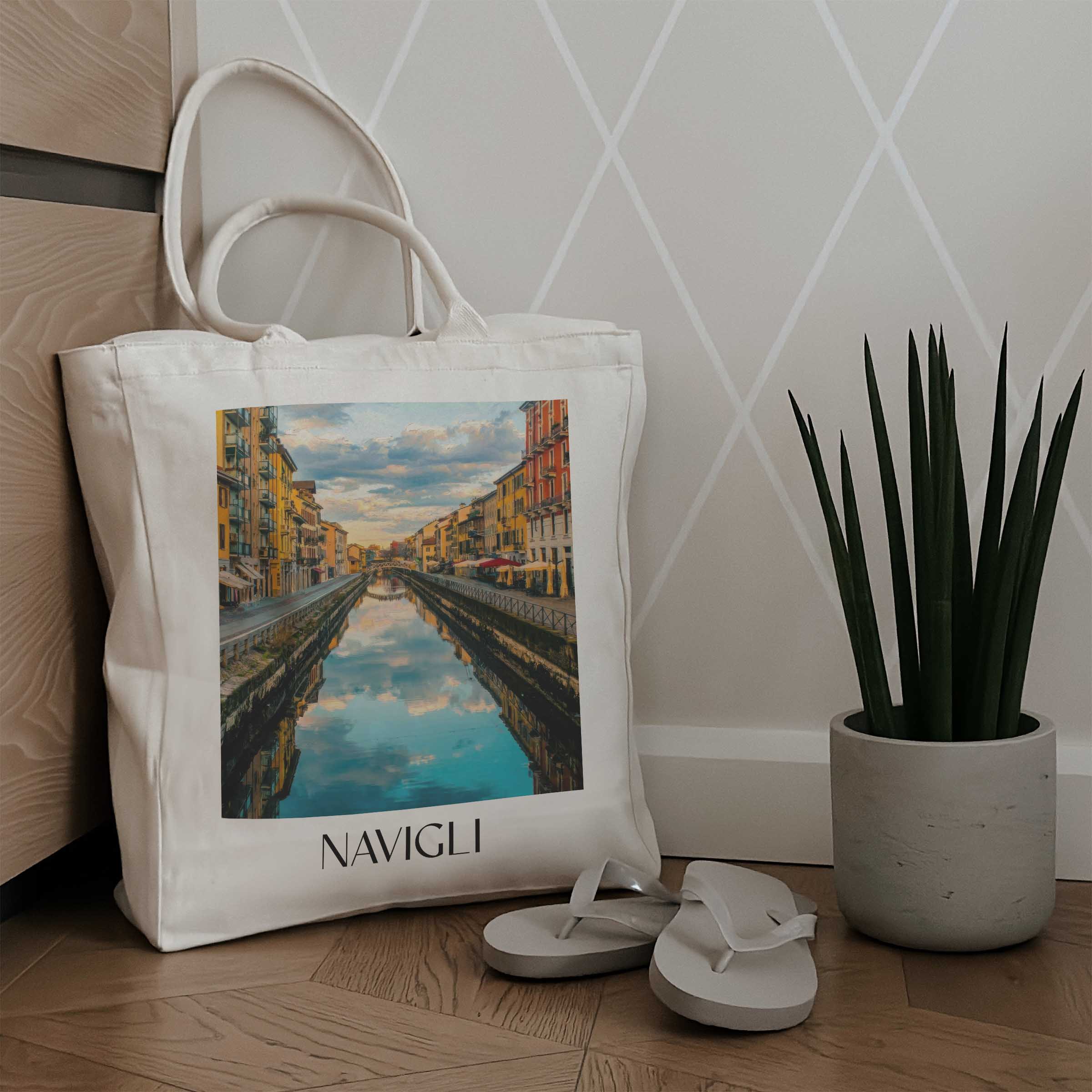 navigli-mailand-italien-einkaufstasche-oil-painting-oelgemaelde