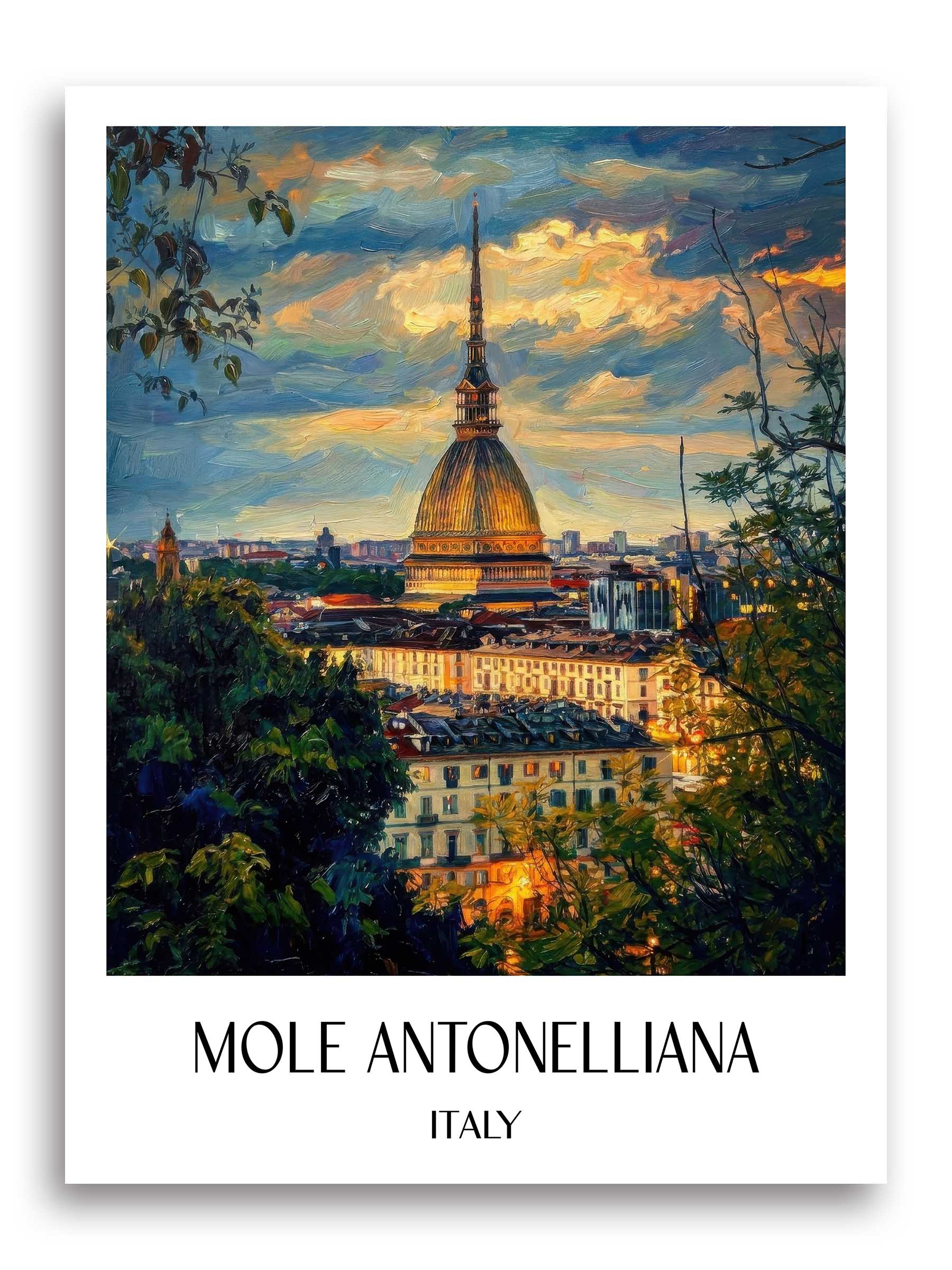 Mole Antonelliana Poster - Turin - Italien Kunstdruck - Ölgemälde von A4 bis A1