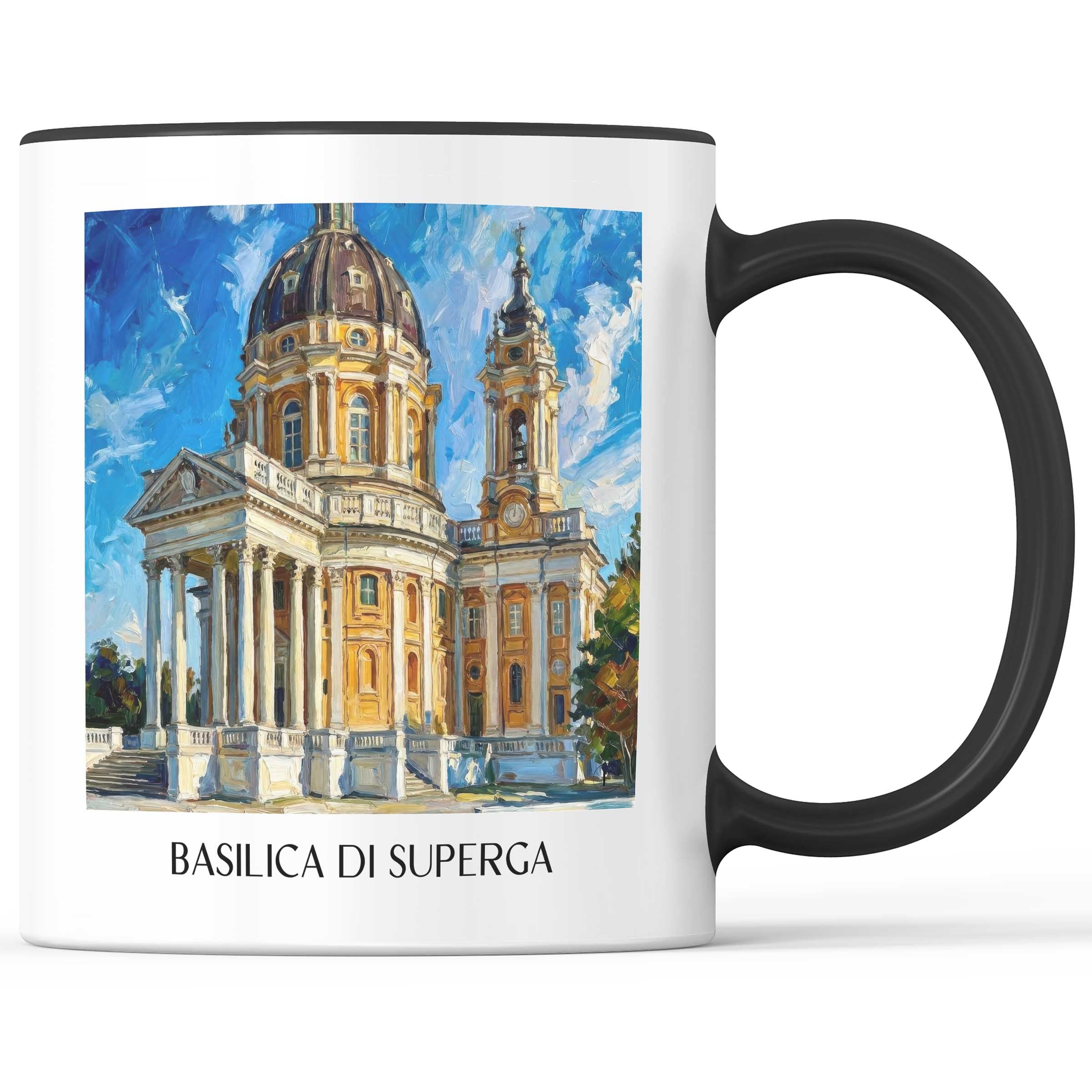 Basilica di Superga Kaffeebecher - Turin - Italien Becher - Kaffeetasse im Ölgemälde Stil