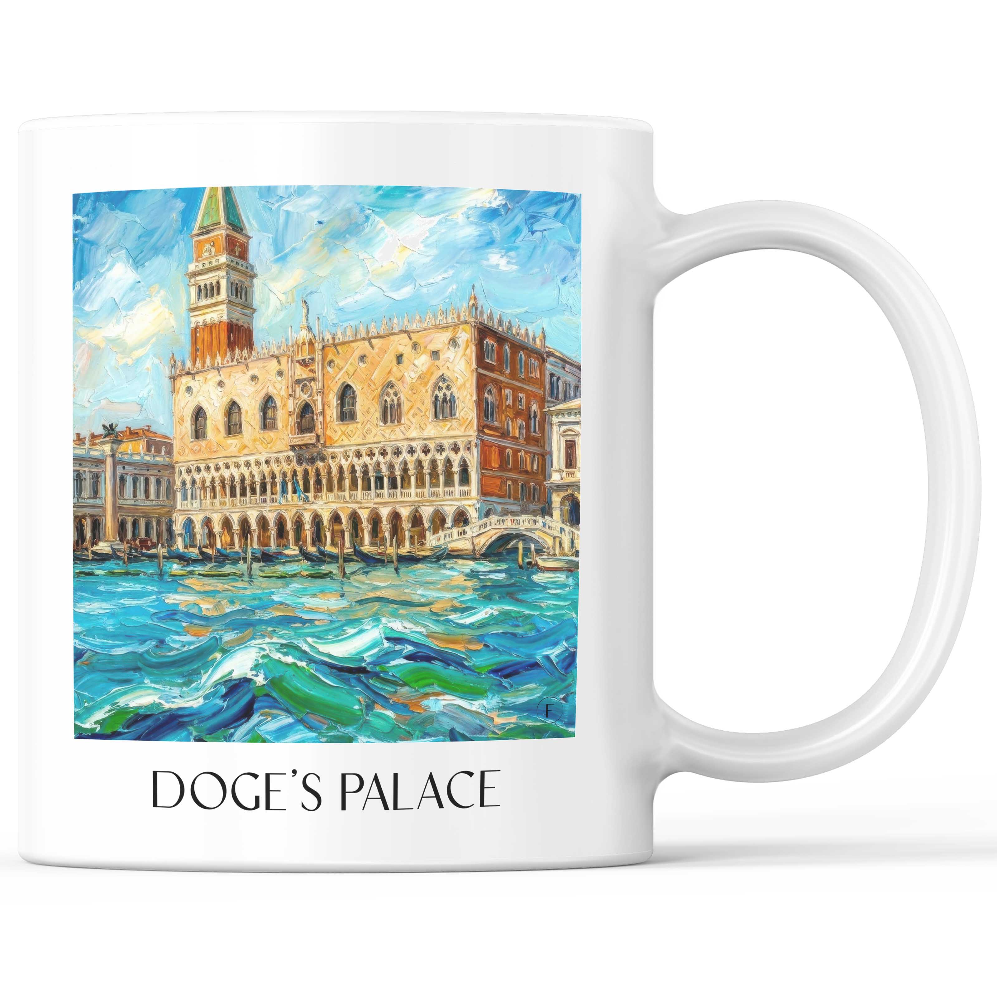 Dogenpalast Kaffeebecher - Venedig - Italien Becher - Kaffeetasse im Ölgemälde Stil