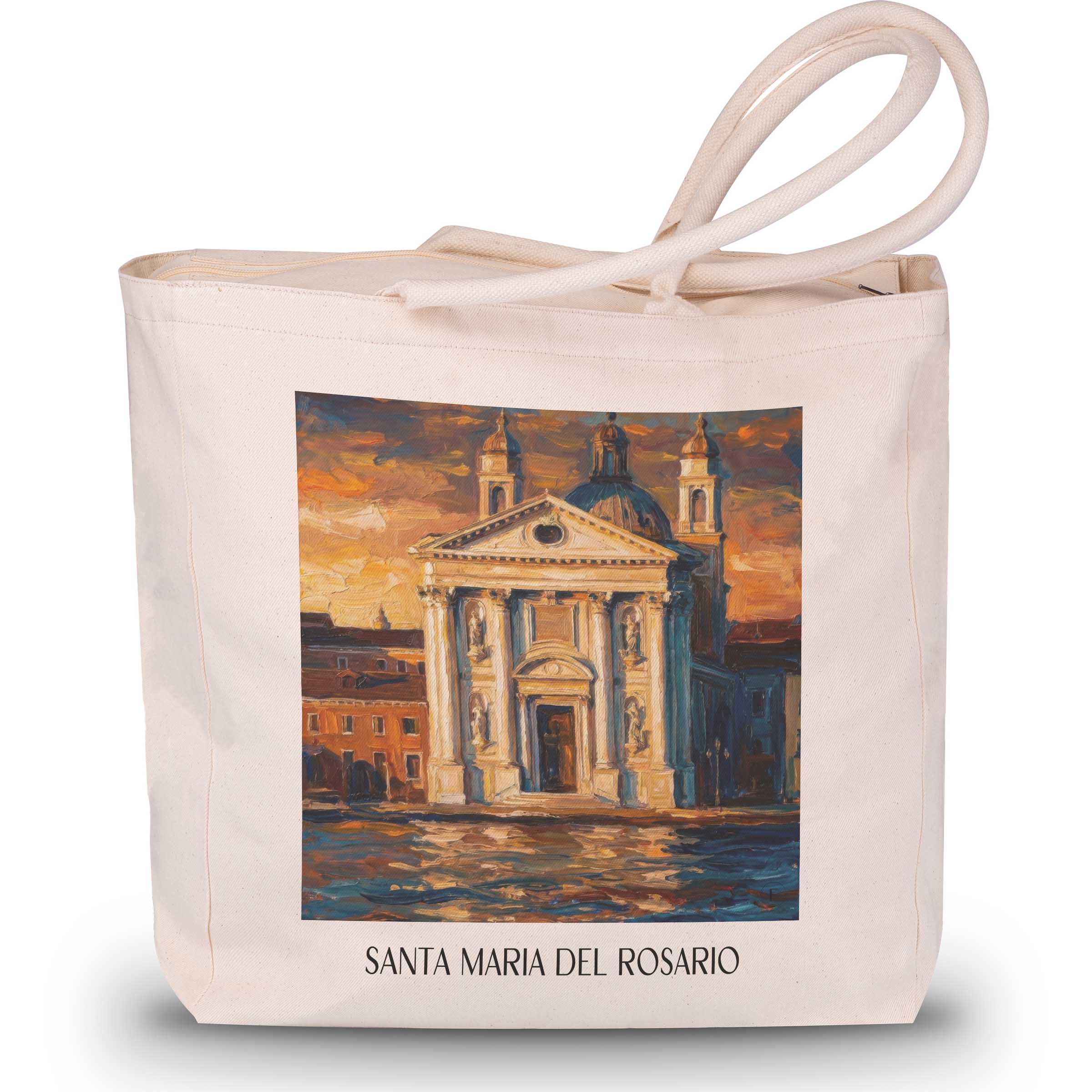 Santa Maria del Rosario Shopping Tasche - Venedig - Italien Tote Bag - Einkaufstasche im Ölgemälde Stil