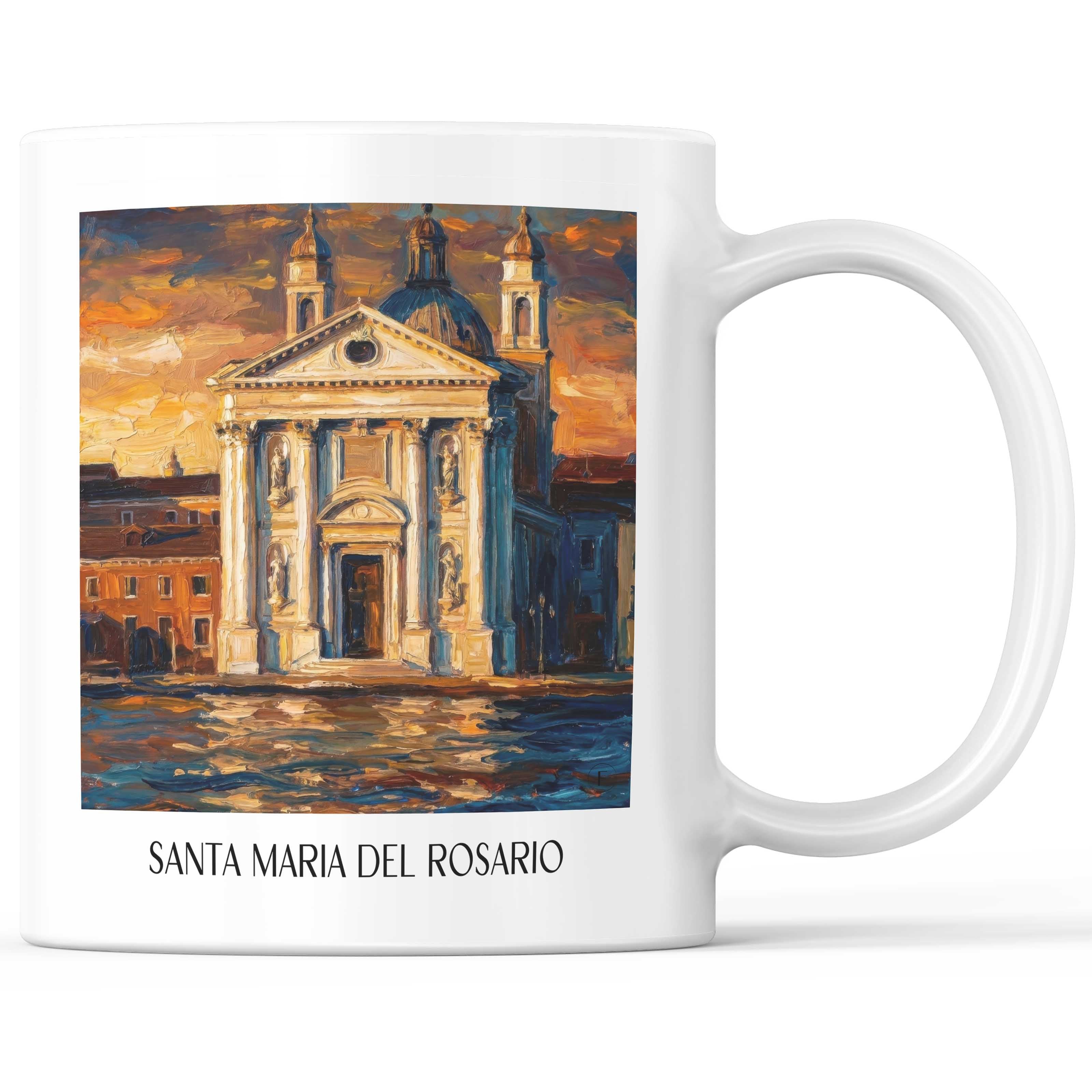 Santa Maria del Rosario Kaffeebecher - Venedig - Italien Becher - Kaffeetasse im Ölgemälde Stil
