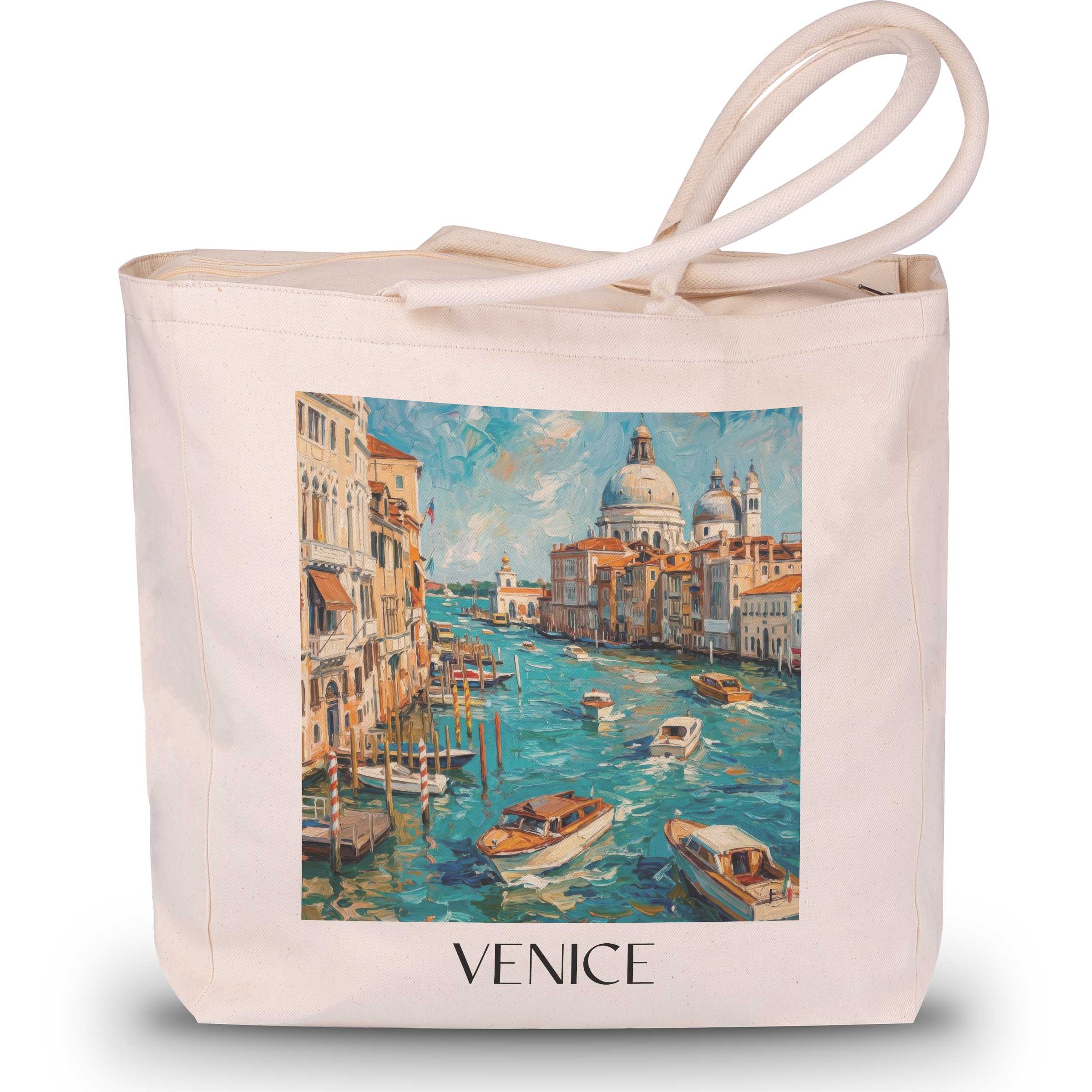 Venedig Shopping Tasche - Italien - Italien Tote Bag - Einkaufstasche im Ölgemälde Stil