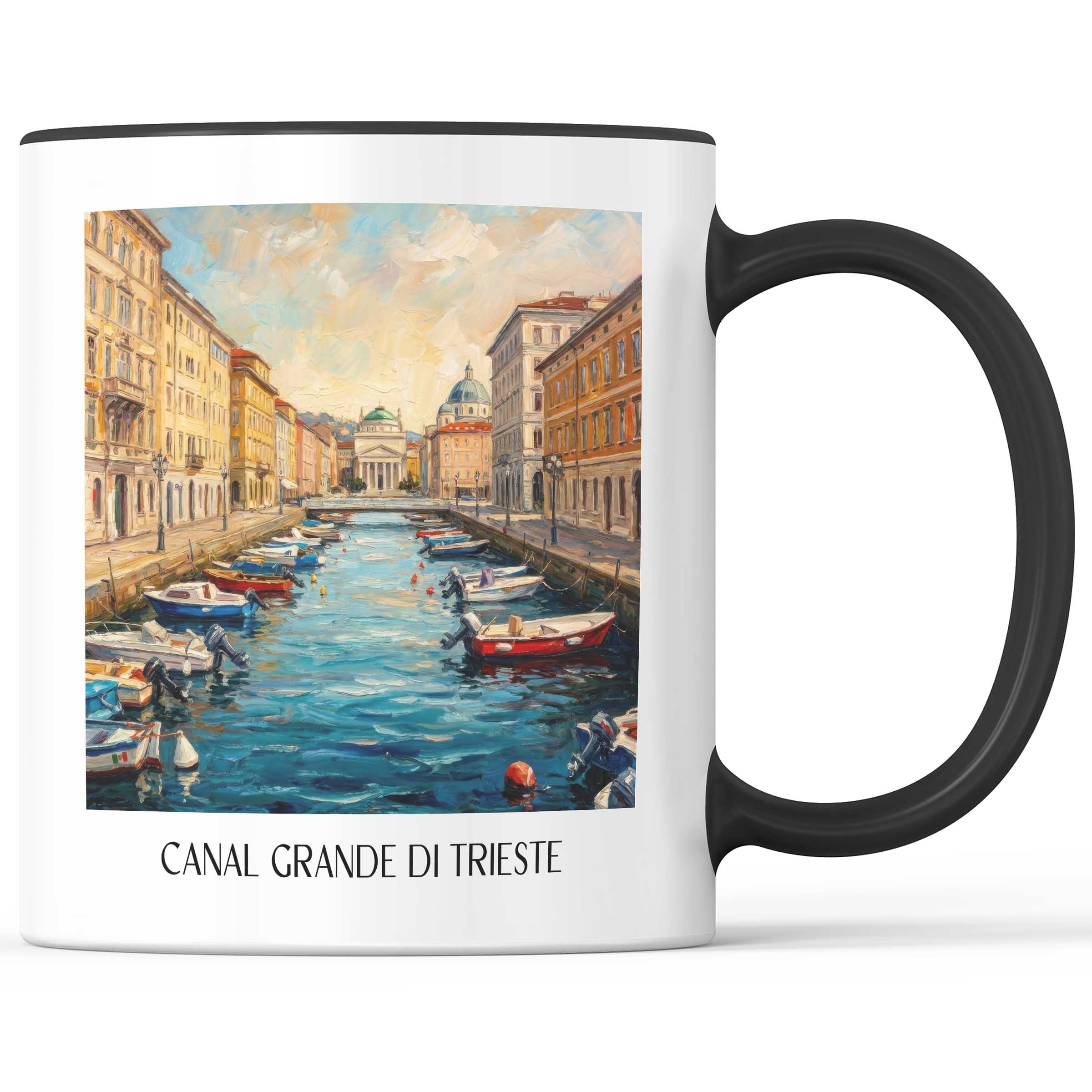 Canal Grande di Trieste Kaffeebecher - Italien - Italien Becher - Kaffeetasse im Ölgemälde Stil