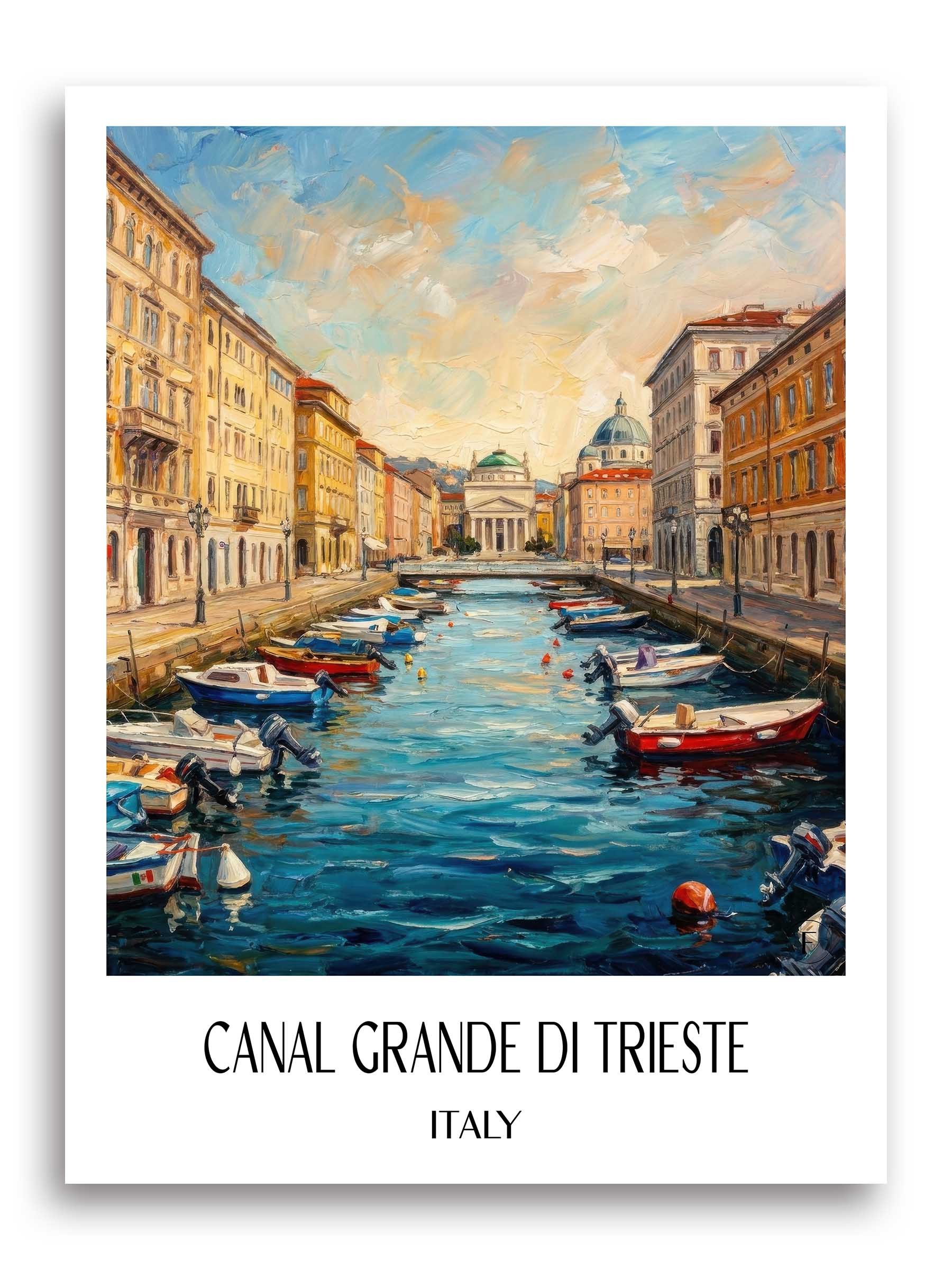 Canal Grande di Trieste Poster - Italien - Italien Kunstdruck - Ölgemälde von A4 bis A1