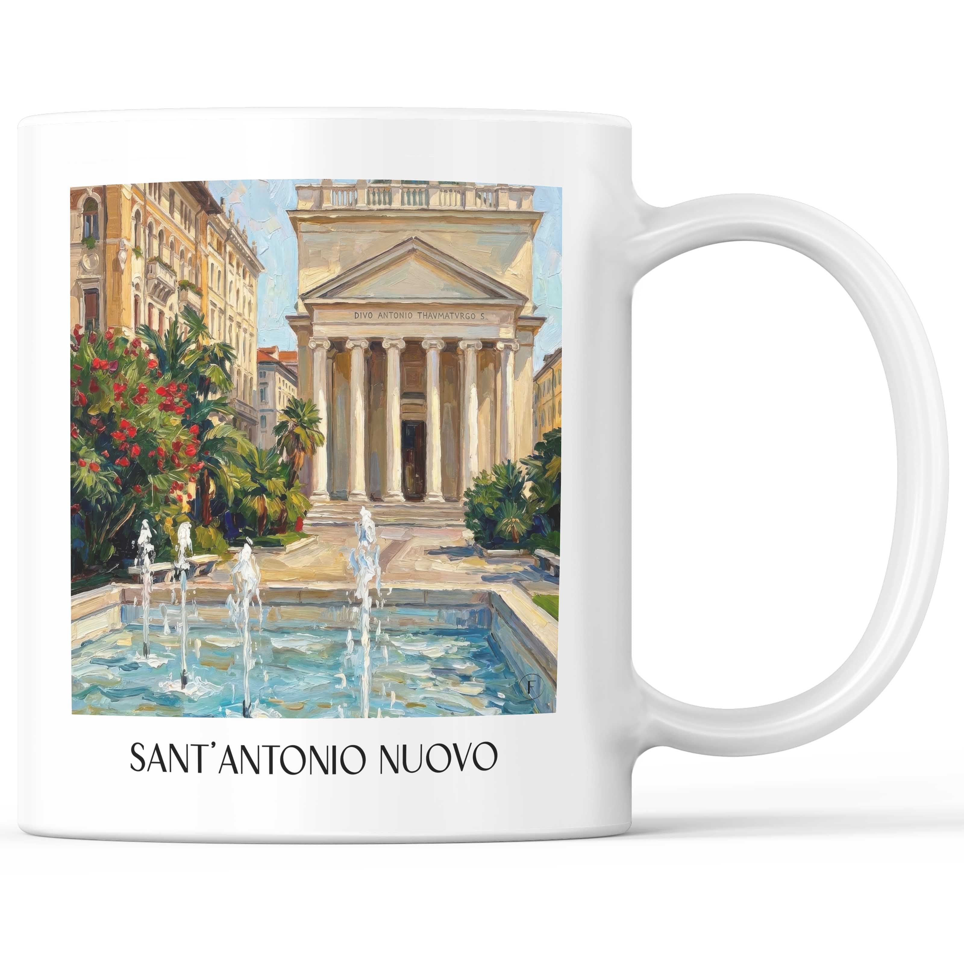 Sant´Antonio Nuovo Kaffeebecher - Triest - Italien Becher - Kaffeetasse im Ölgemälde Stil