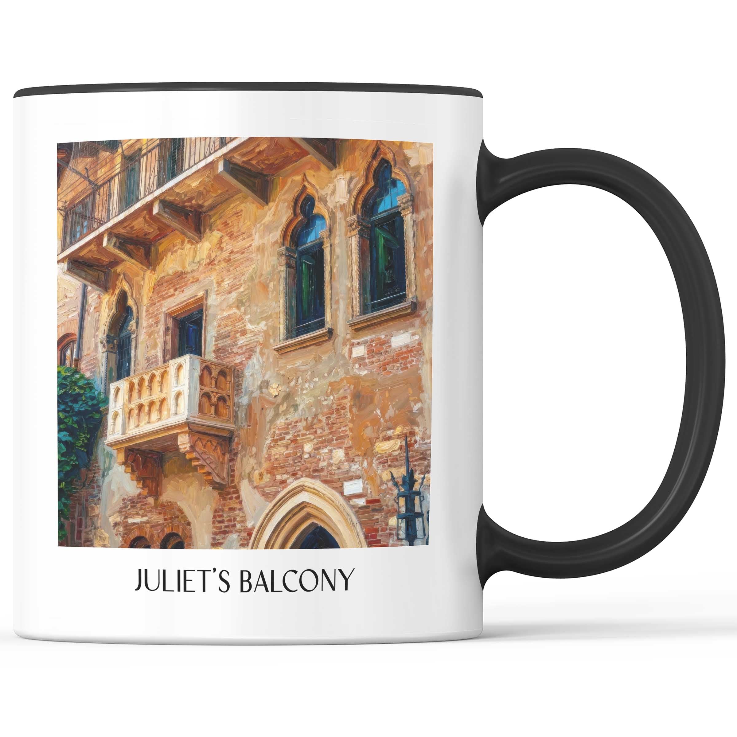 Balkon der Julia Kaffeebecher - Verona - Italien Becher - Kaffeetasse im Ölgemälde Stil