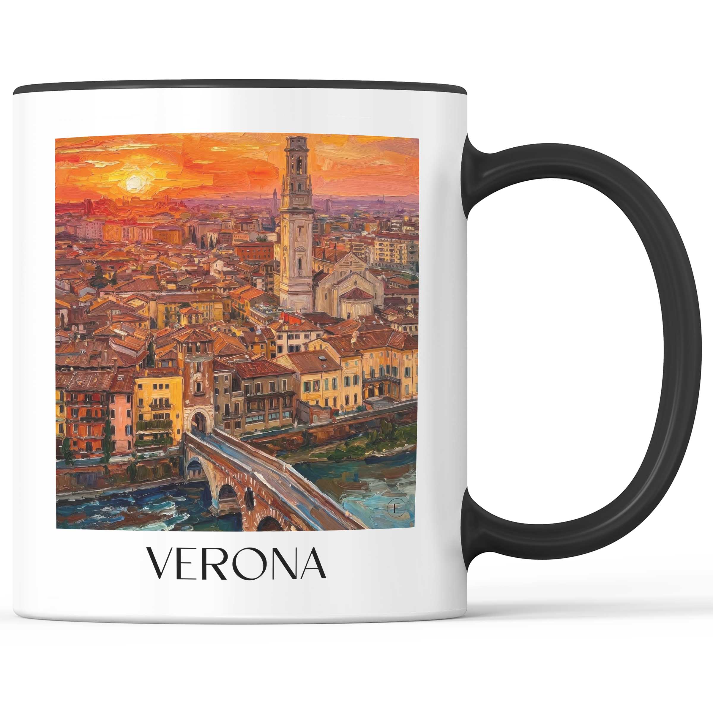 Verona Kaffeebecher - Italien - Italien Becher - Kaffeetasse im Ölgemälde Stil