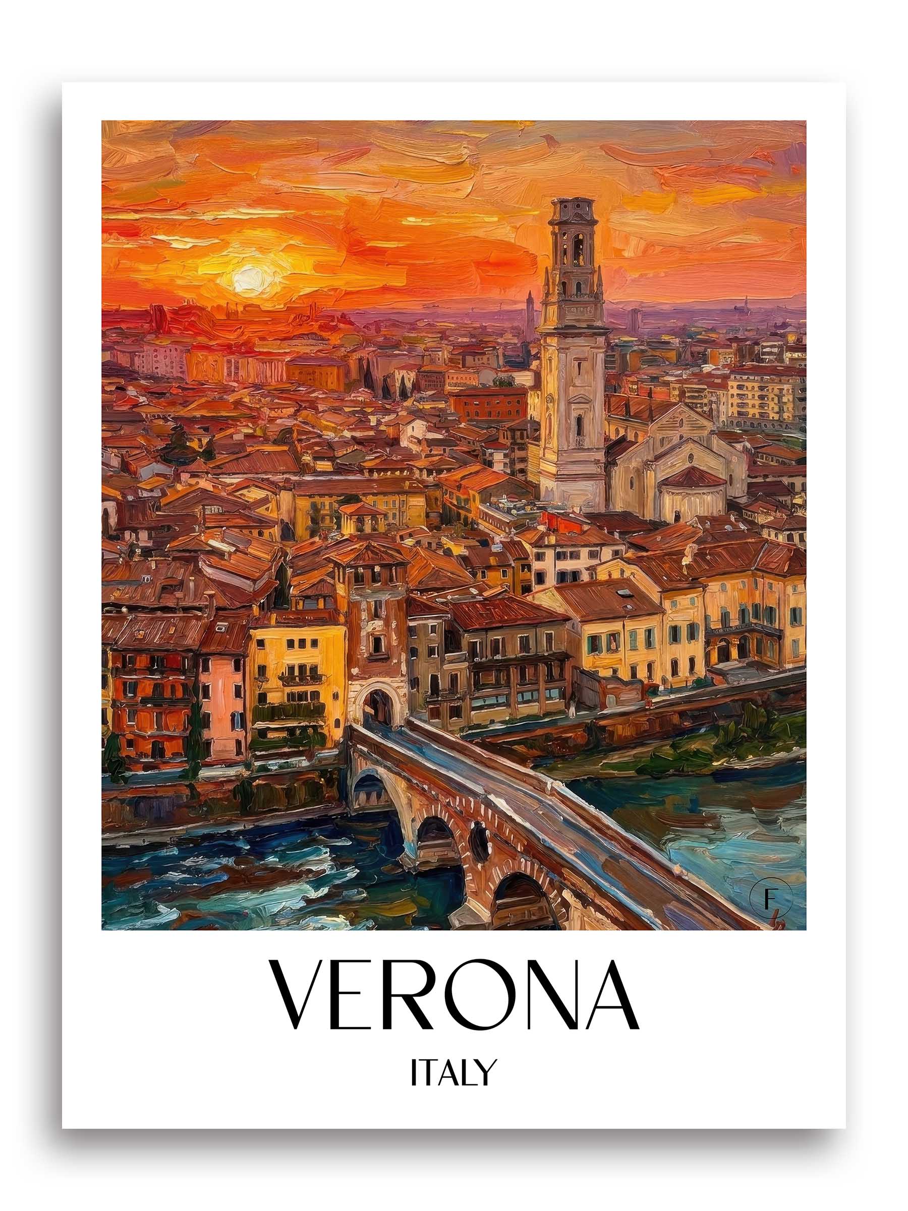Verona Poster - Italien - Italien Kunstdruck - Ölgemälde von A4 bis A1