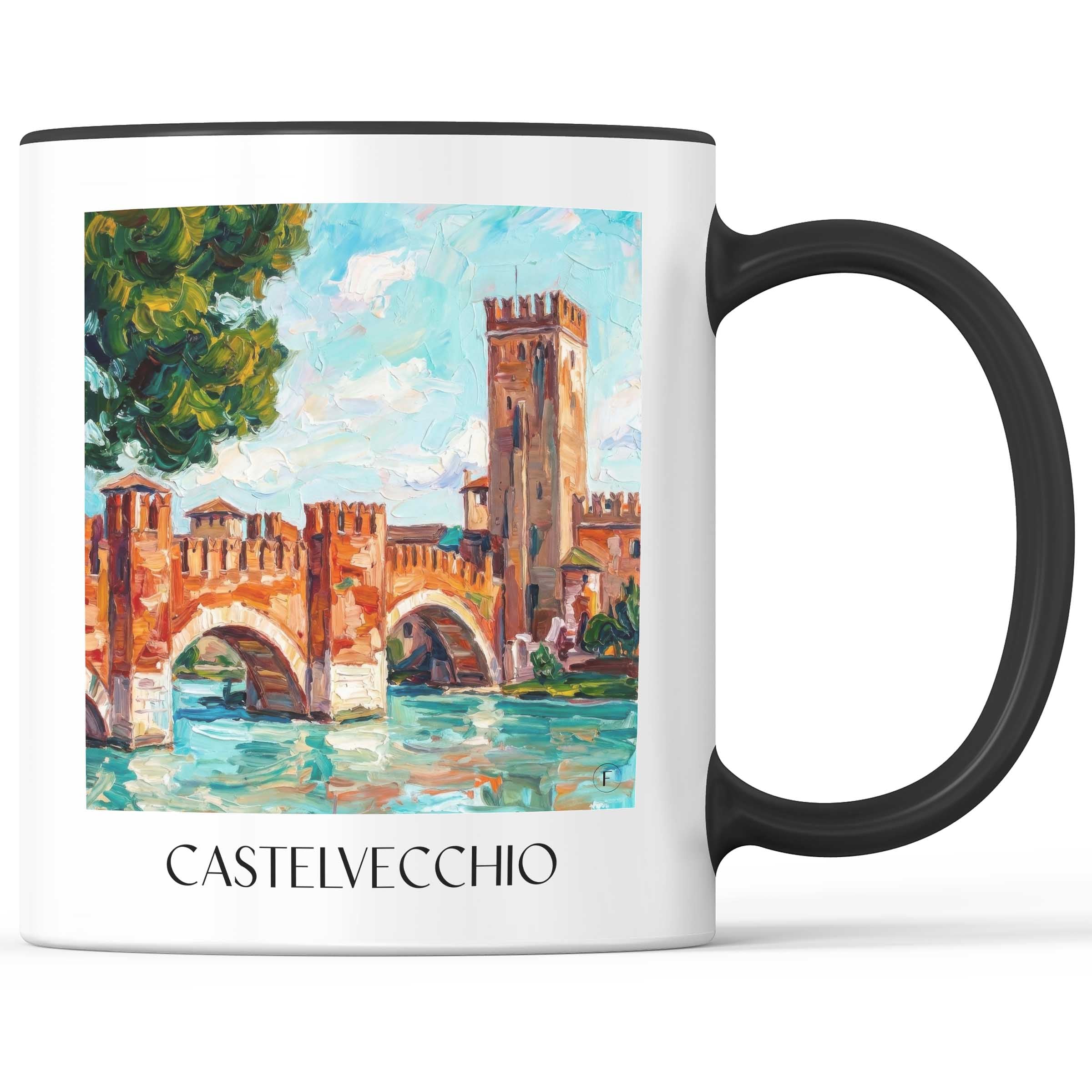 Castelvecchio Kaffeebecher - Verona - Italien Becher - Kaffeetasse im Ölgemälde Stil