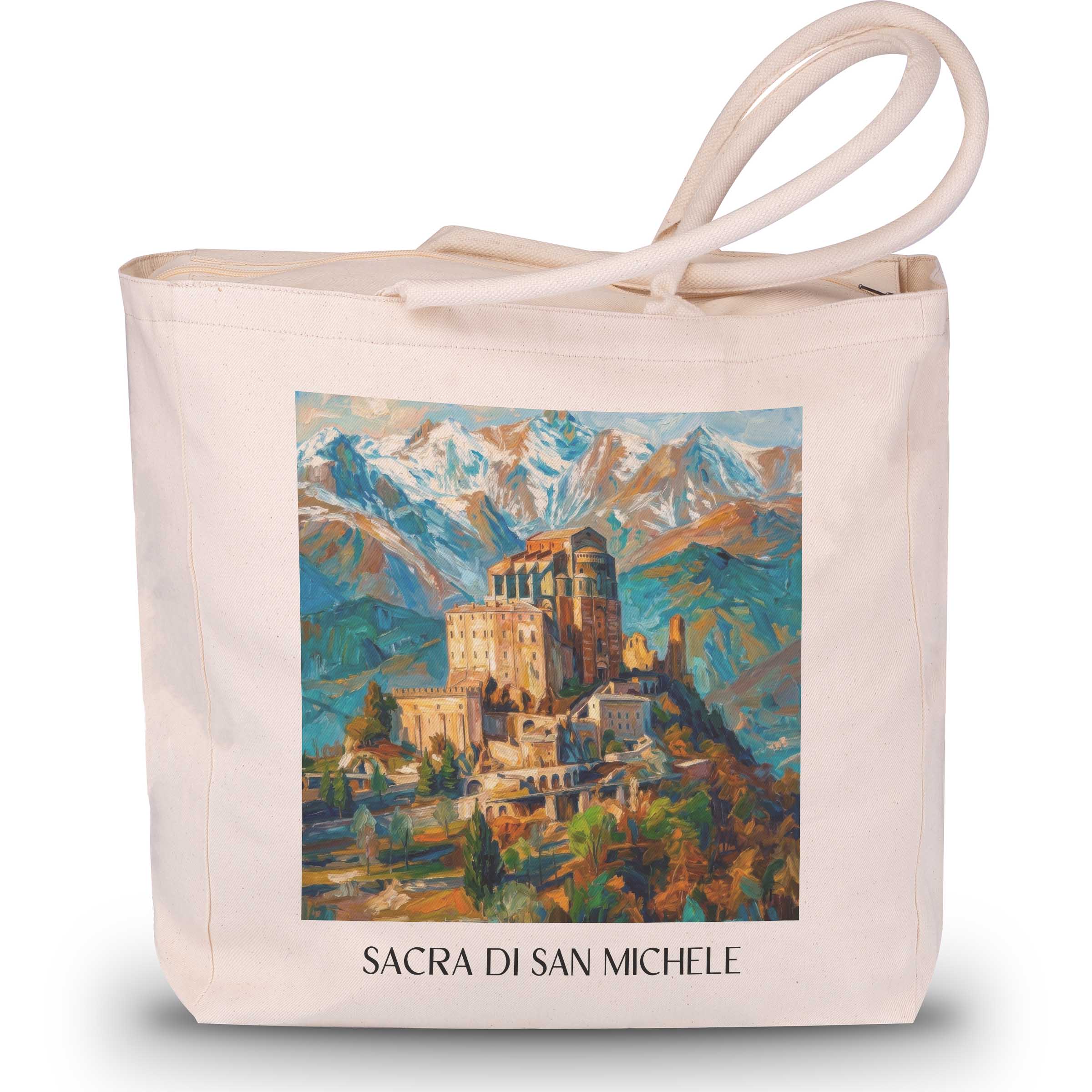 sacra-di-san-michele-piemont-italien-einkaufstasche-oil-painting-oelgemaelde