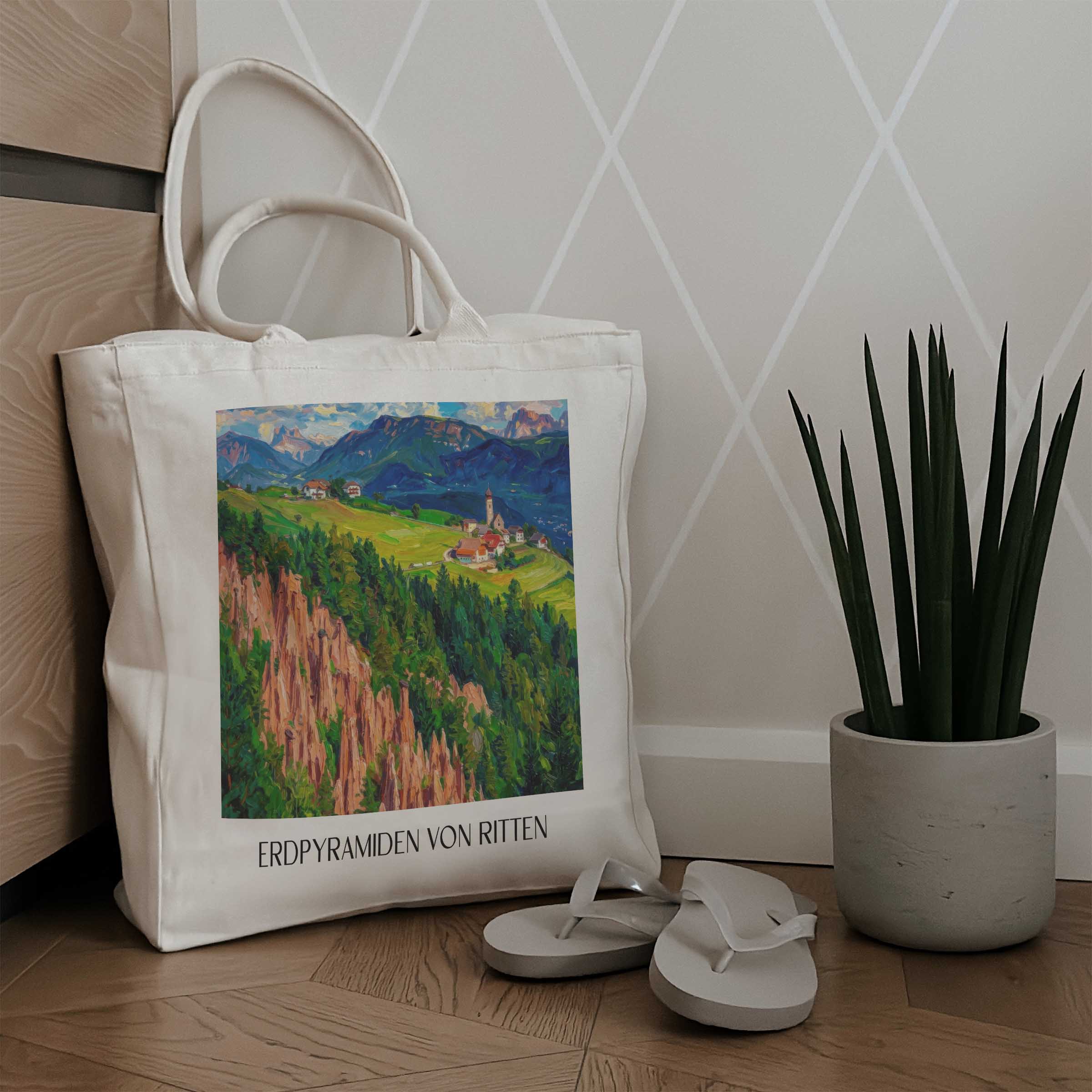 erdpyramiden-von-ritten-südtirol-italien-einkaufstasche-oil-painting-oelgemaelde