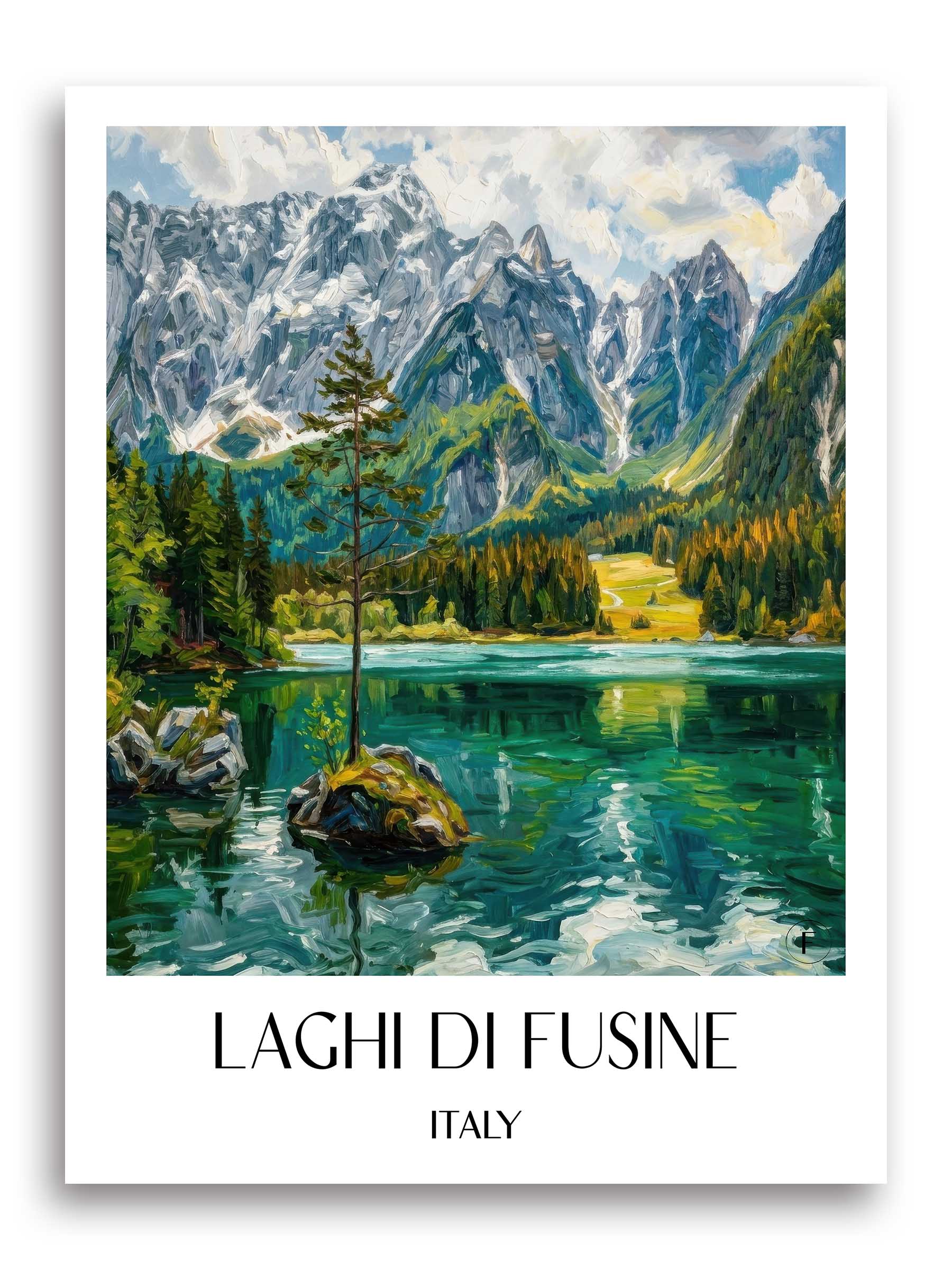 Laghi di Fusine Poster - Friaul-Julisch Venetien - Italien Kunstdruck - Ölgemälde von A4 bis A1