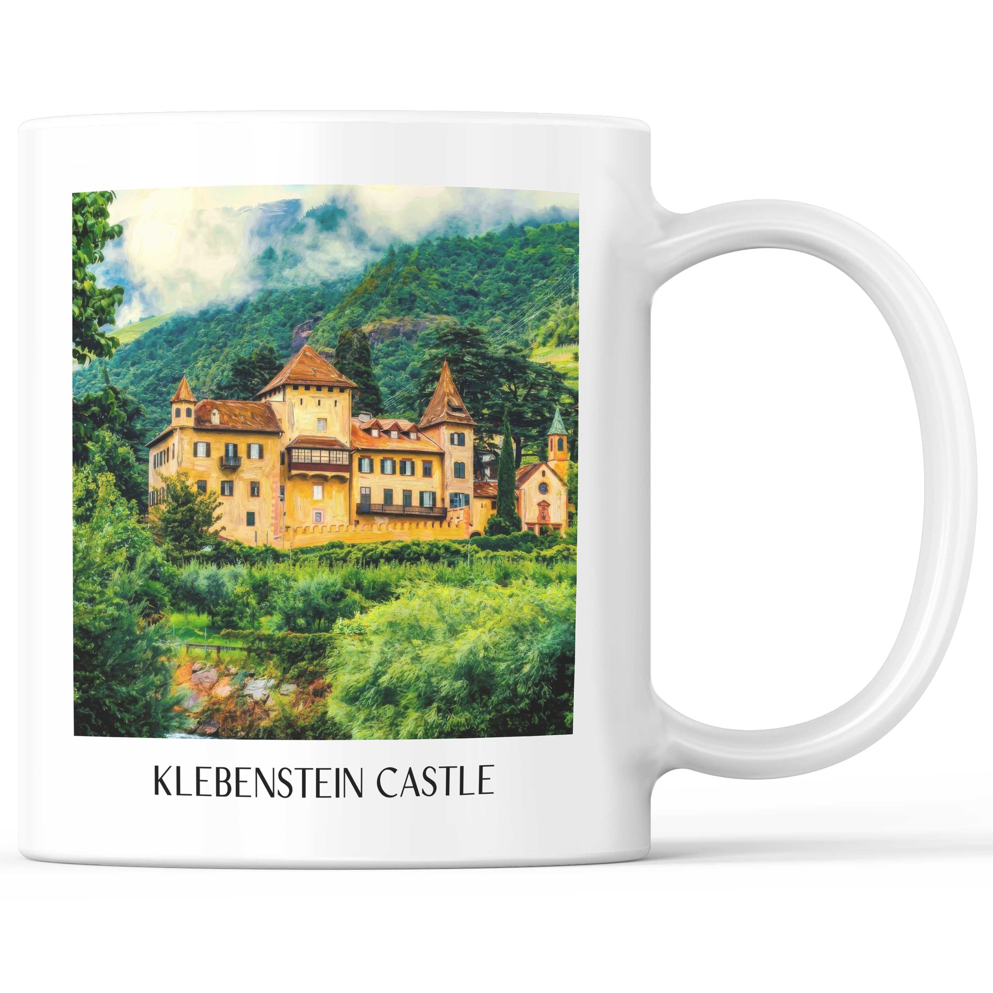 Schloss Klebenstein Kaffeebecher - Bozen - Italien Becher - Kaffeetasse im Ölgemälde Stil