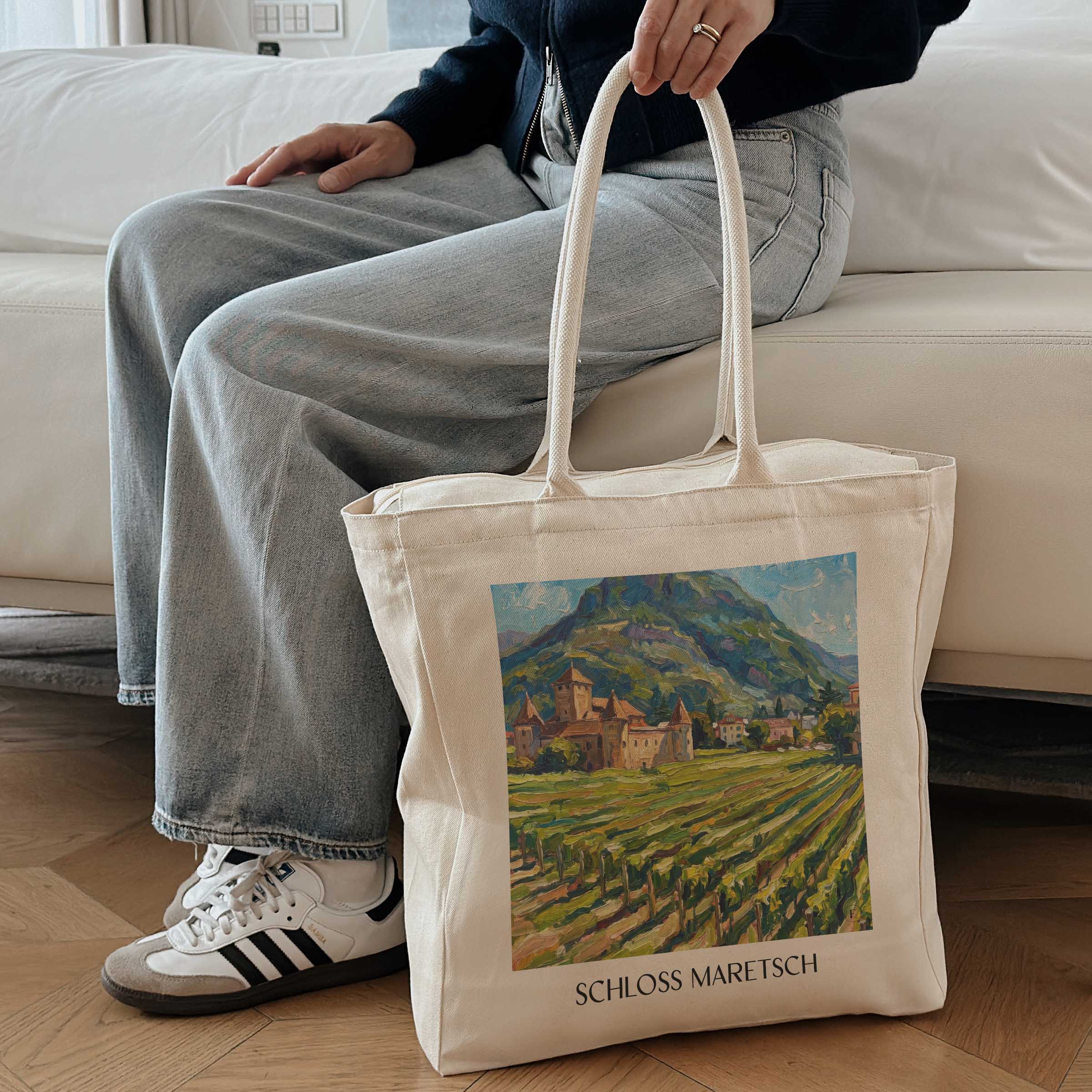 schloss-maretsch-bozen-italien-einkaufstasche-oil-painting-oelgemaelde