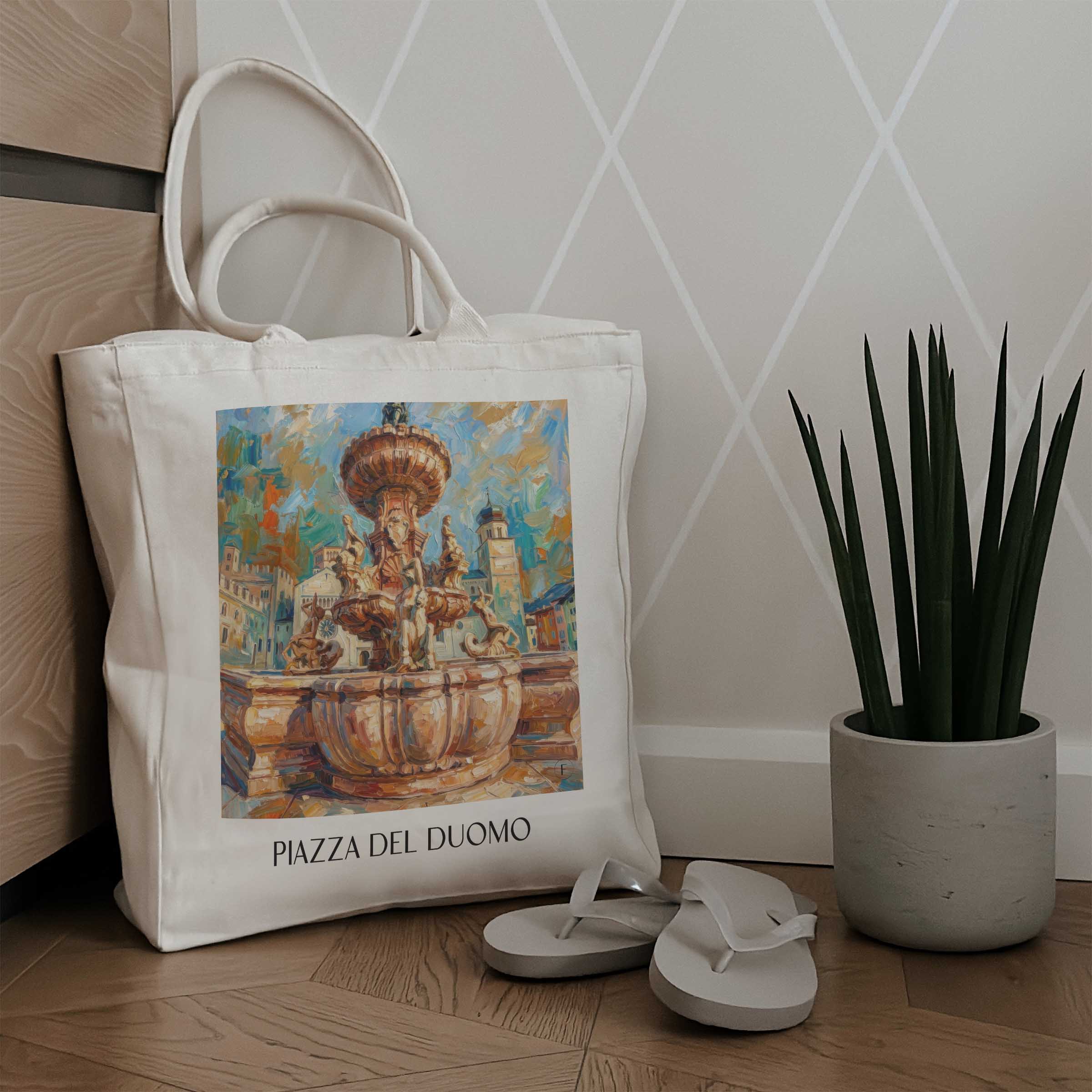 piazza-del-duomo-trient-italien-einkaufstasche-oil-painting-oelgemaelde