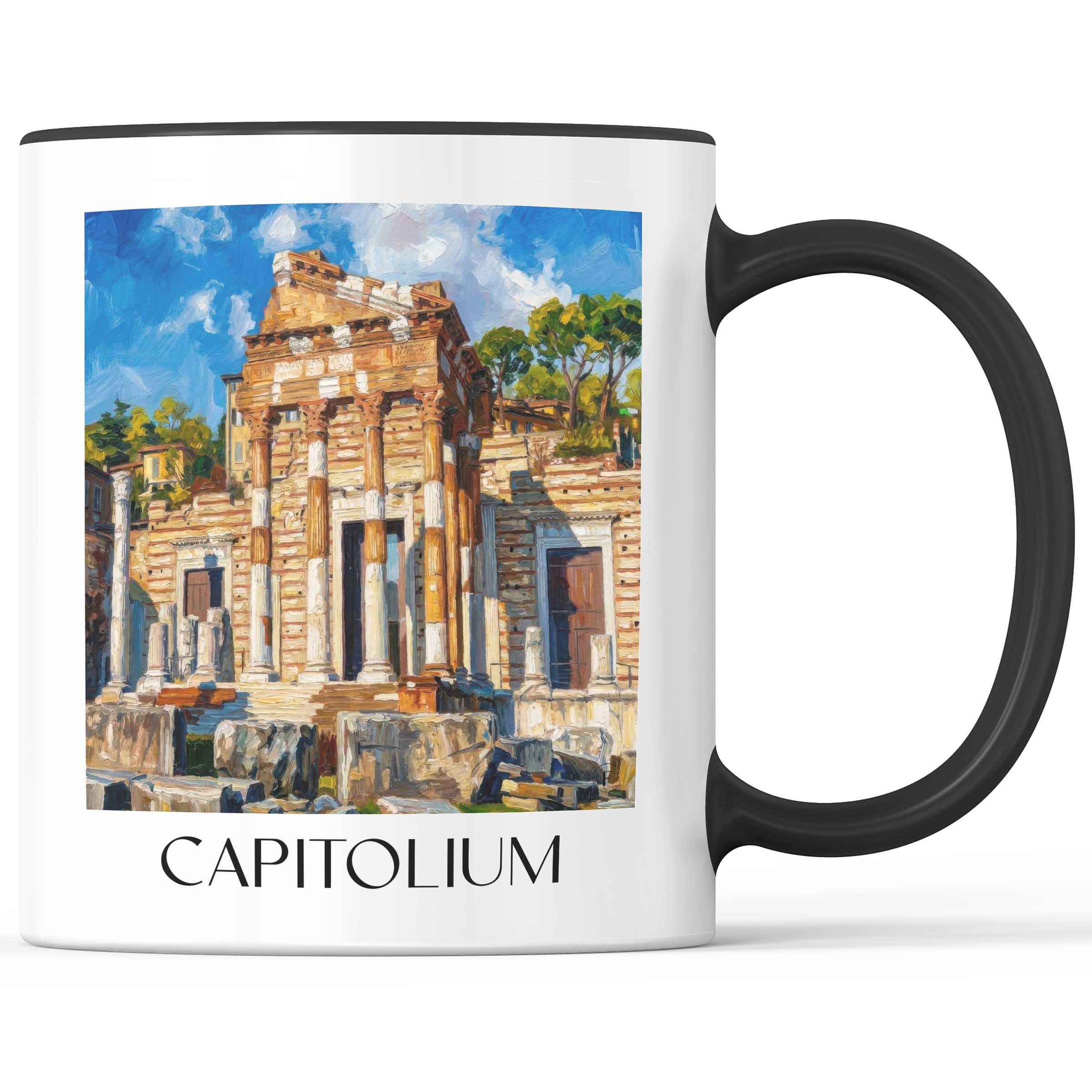 Capitolium Kaffeebecher - Brescia - Italien Becher - Kaffeetasse im Ölgemälde Stil