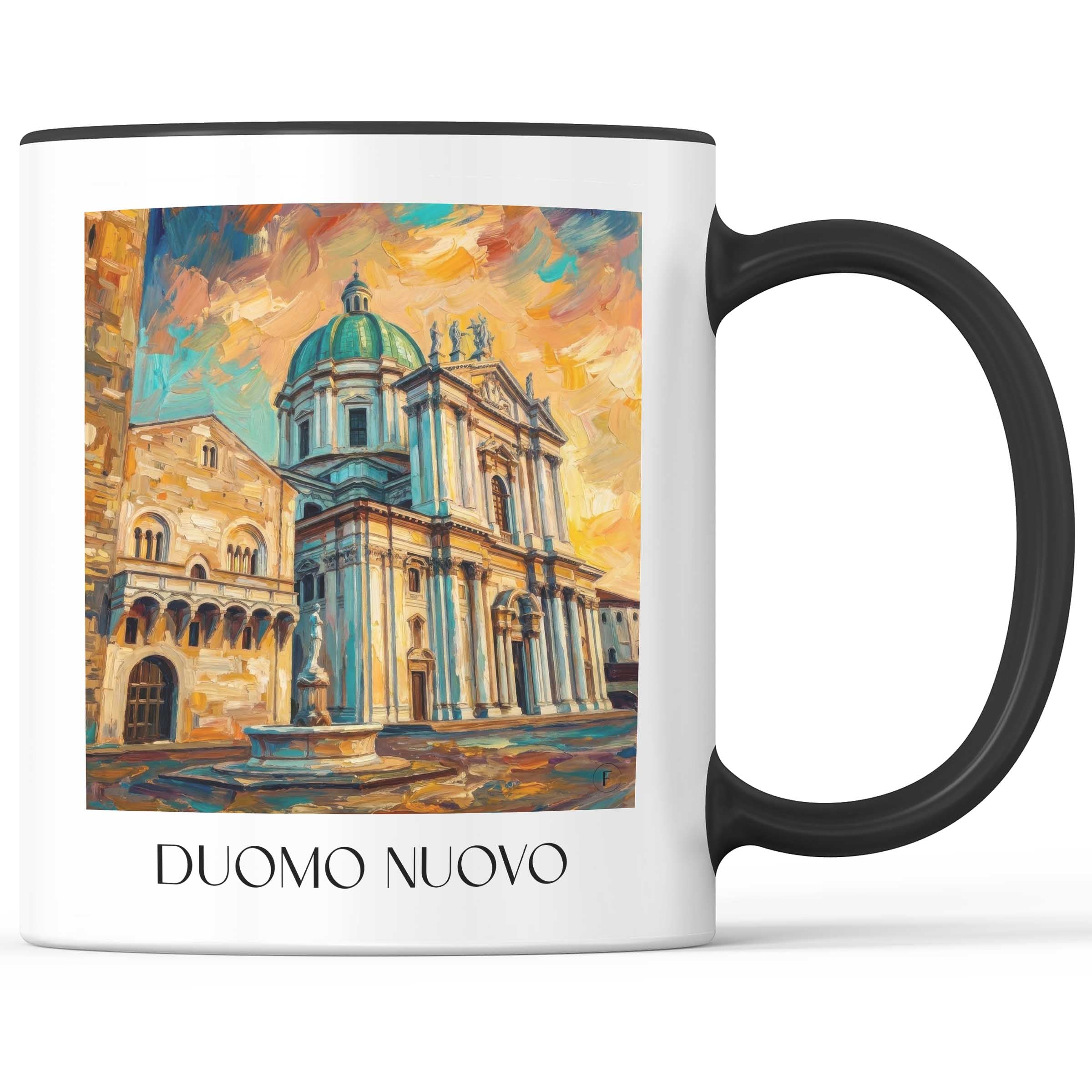 Duomo Nuovo Kaffeebecher - Brescia - Italien Becher - Kaffeetasse im Ölgemälde Stil