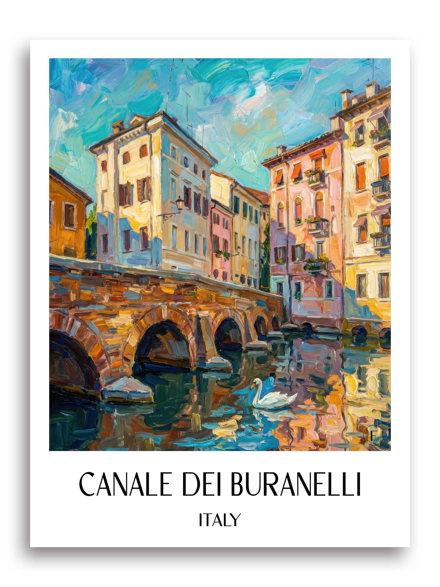 Canale dei Buranelli Poster - Treviso - Italien Kunstdruck - Ölgemälde von A4 bis A1
