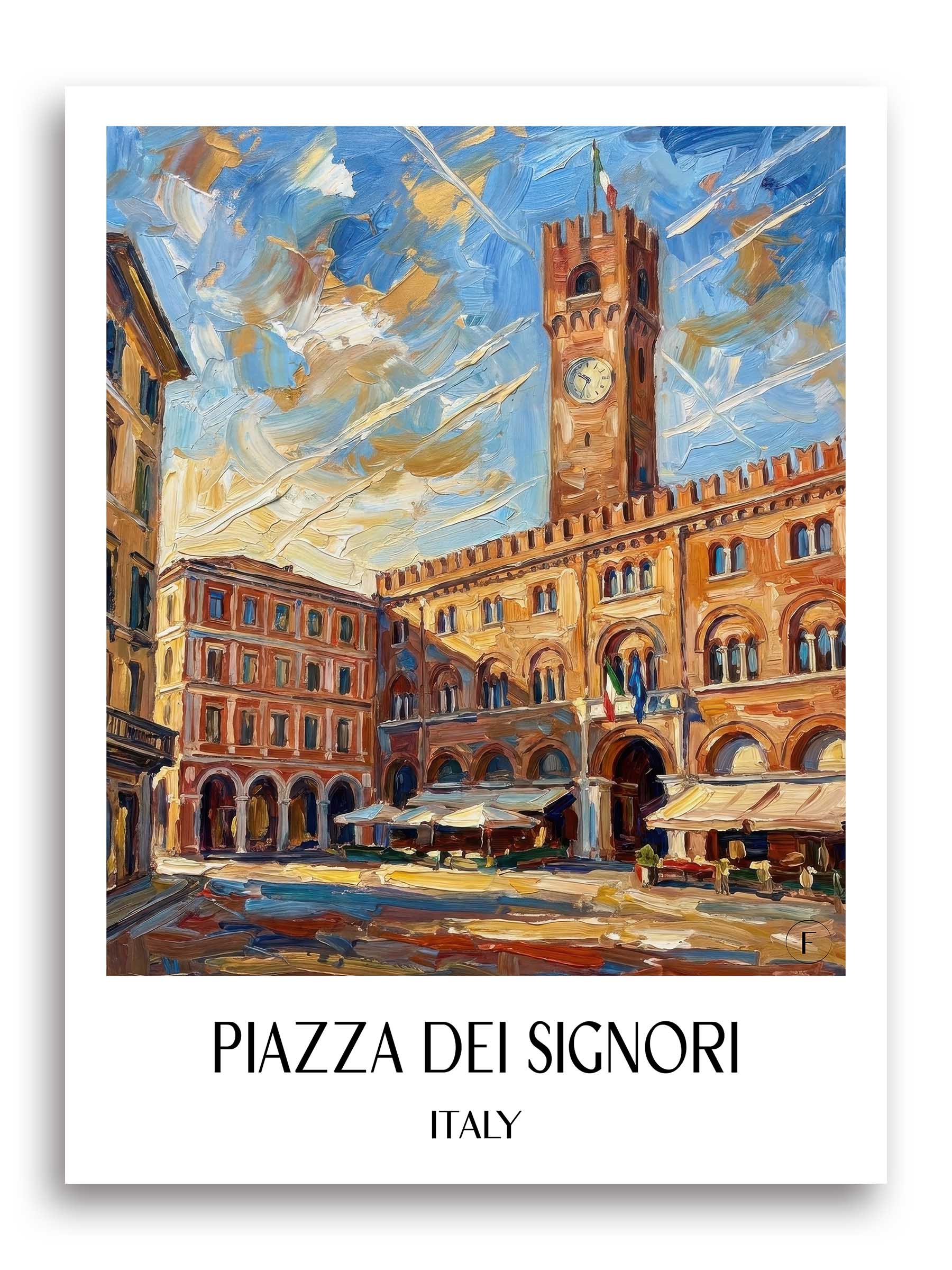 Piazza dei Signori Poster - Treviso - Italien Kunstdruck - Ölgemälde von A4 bis A1