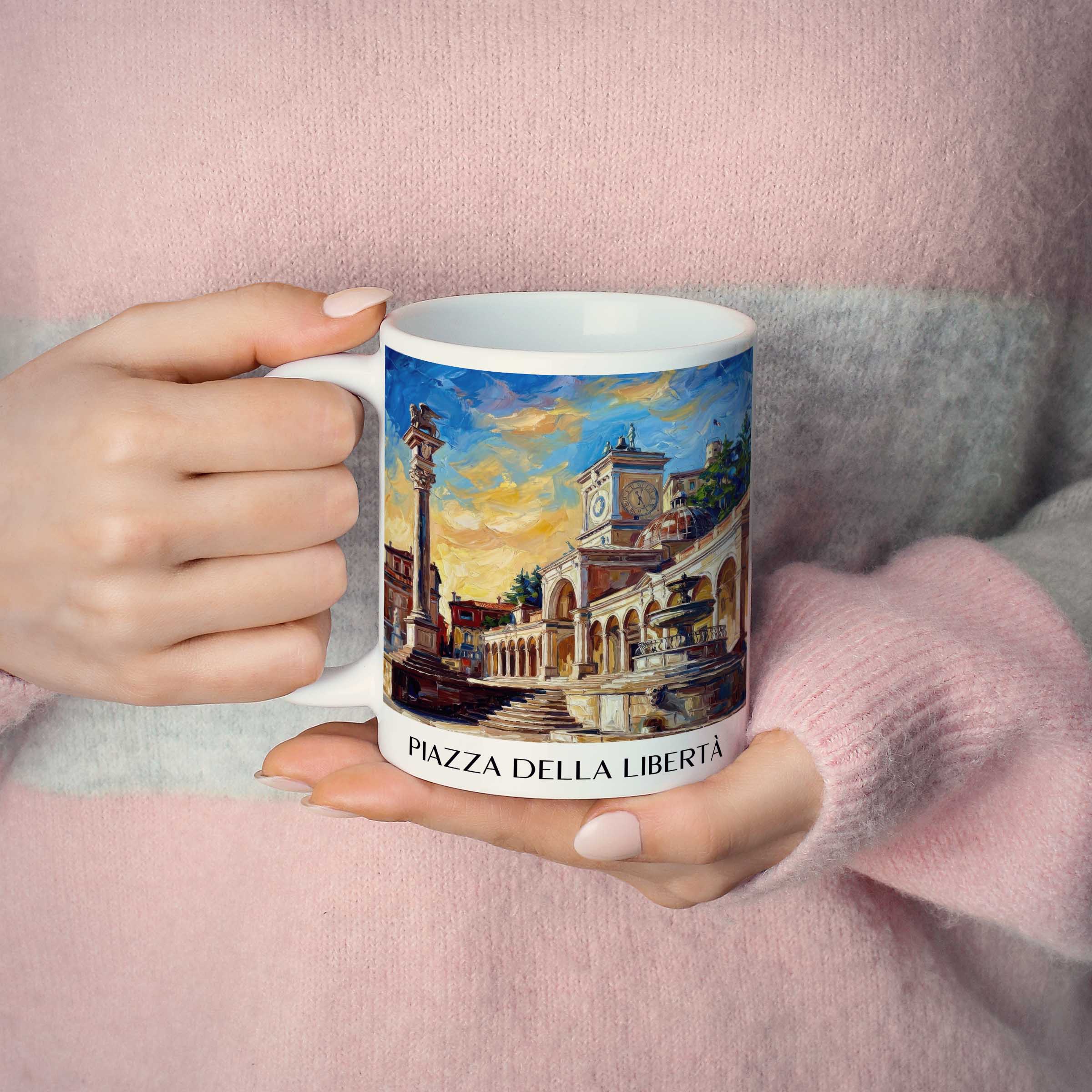 piazza-della-libertà-udine-italien-kaffeebecher-oil-painting-oelgemaelde