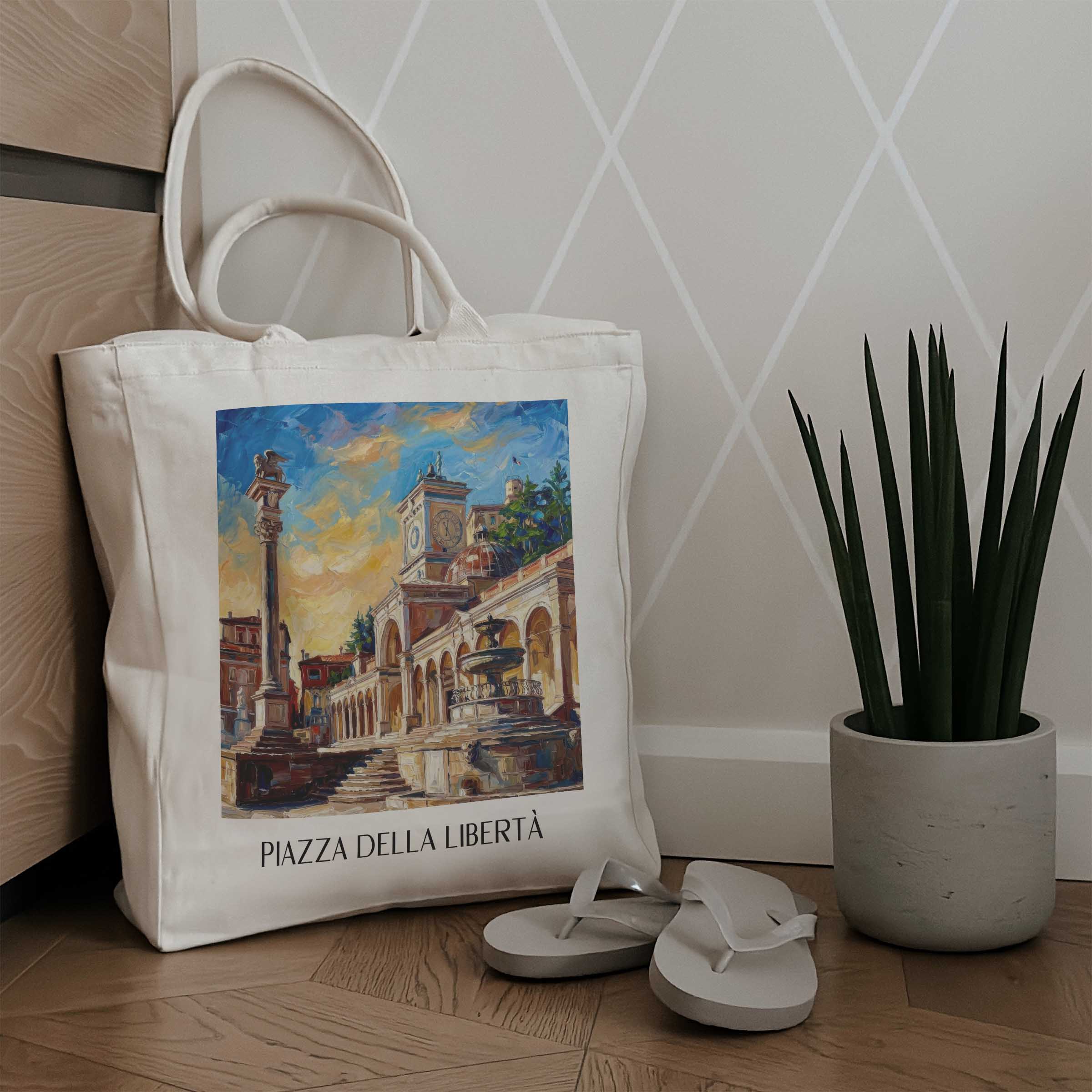 piazza-della-libertà-udine-italien-einkaufstasche-oil-painting-oelgemaelde