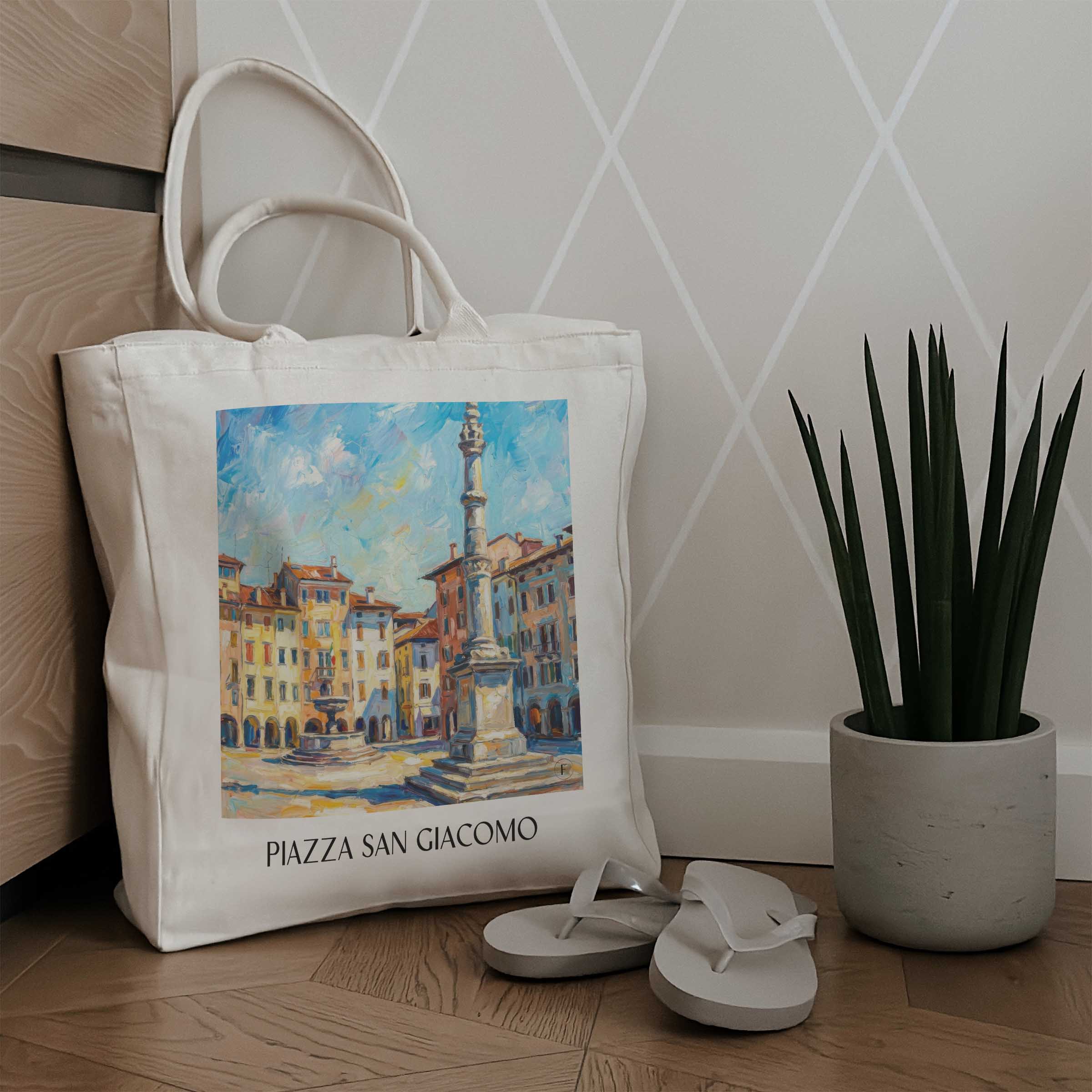 piazza-san-giacomo-udine-italien-einkaufstasche-oil-painting-oelgemaelde