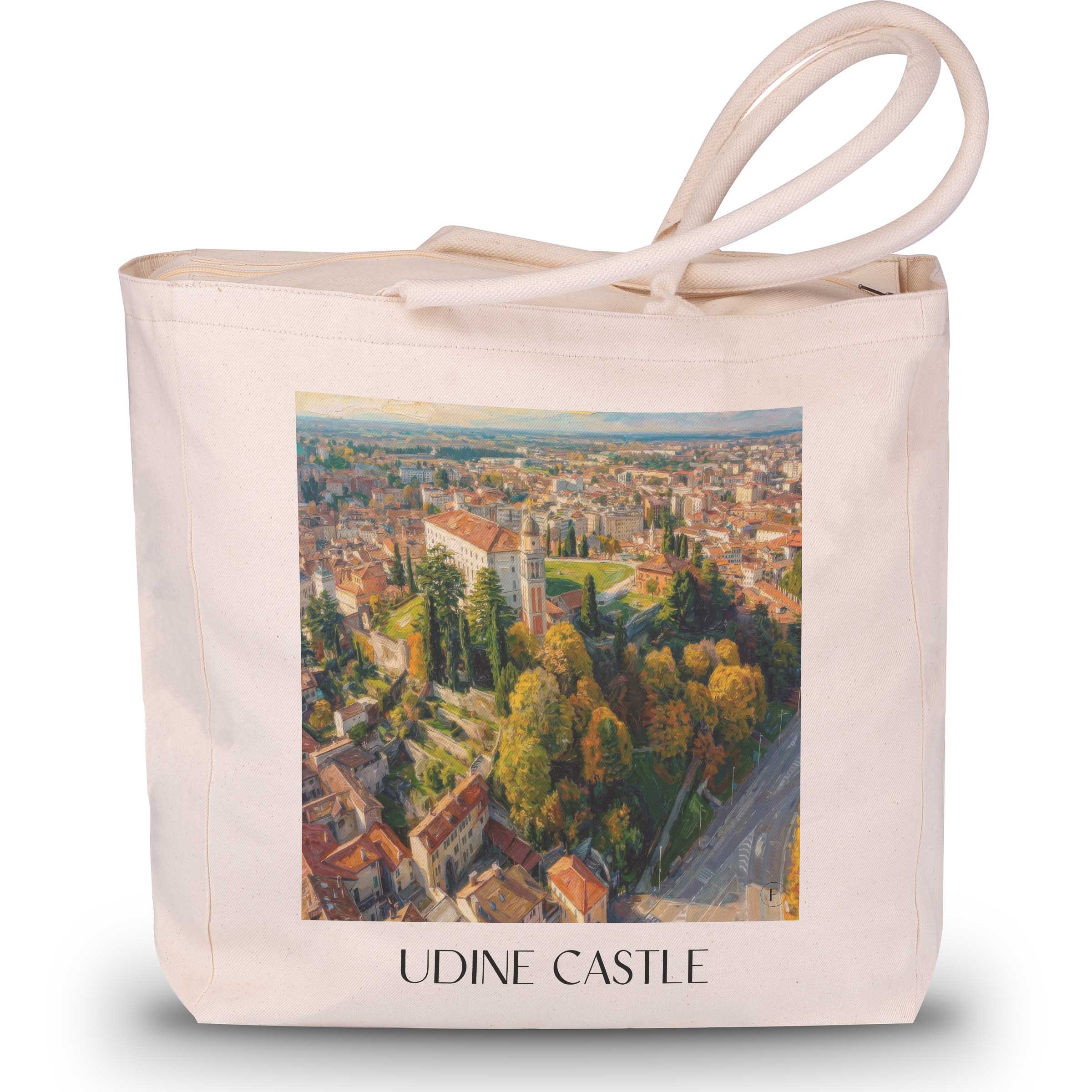Castello di Udine Shopping Tasche - Friaul-Julisch Venetien - Italien Tote Bag - Einkaufstasche im Ölgemälde Stil