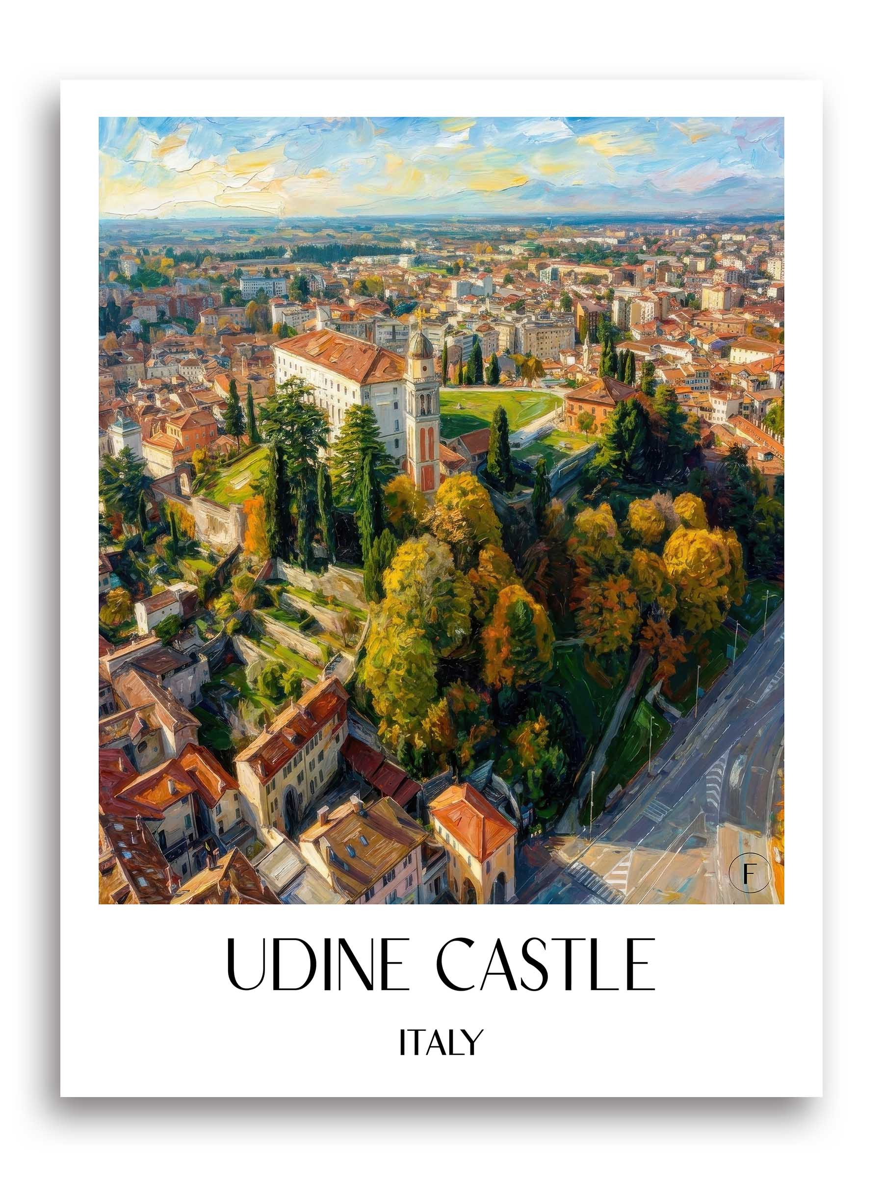 Castello di Udine Poster - Friaul-Julisch Venetien - Italien Kunstdruck - Ölgemälde von A4 bis A1