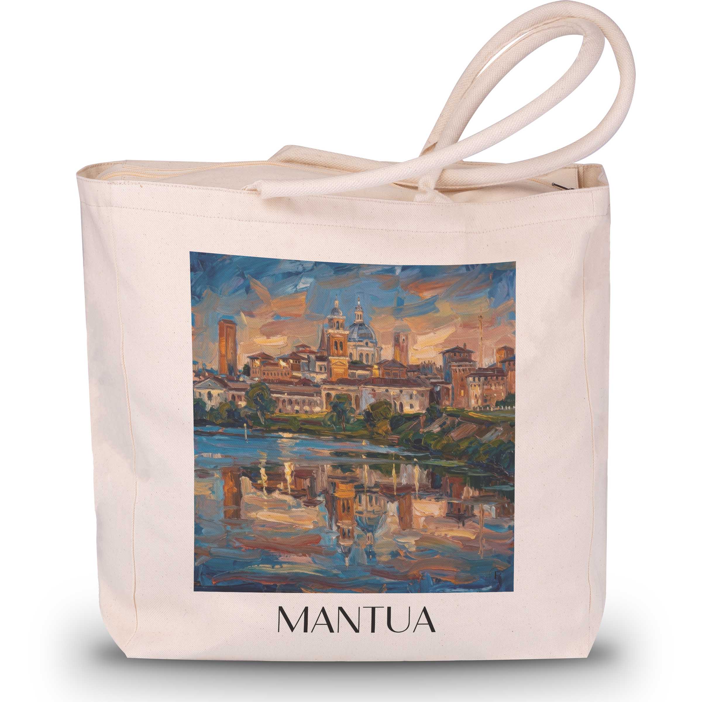 Mantua Shopping Tasche - Lombardei - Italien Tote Bag - Einkaufstasche im Ölgemälde Stil