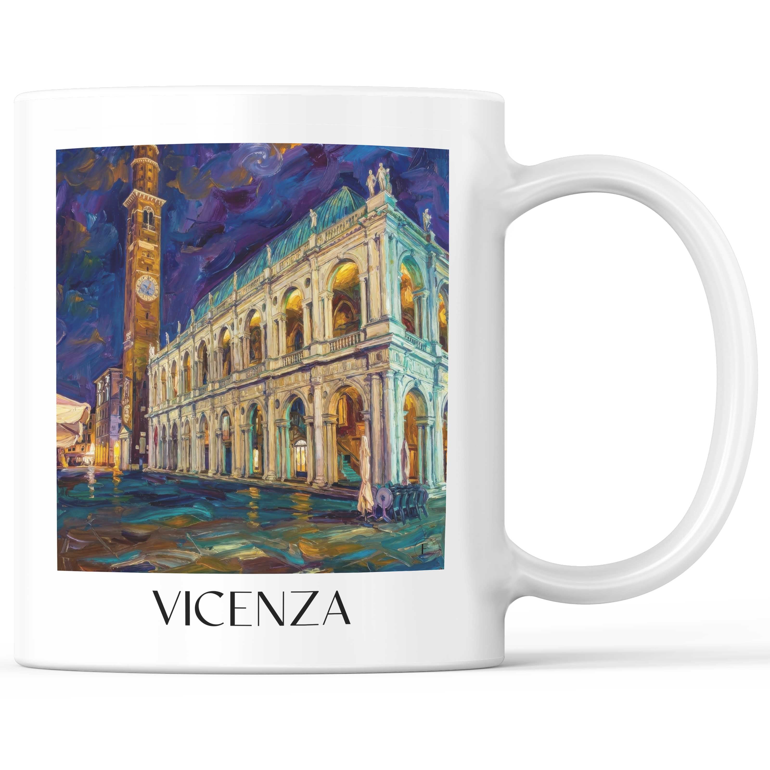Vicenza Kaffeebecher - Italien - Italien Becher - Kaffeetasse im Ölgemälde Stil