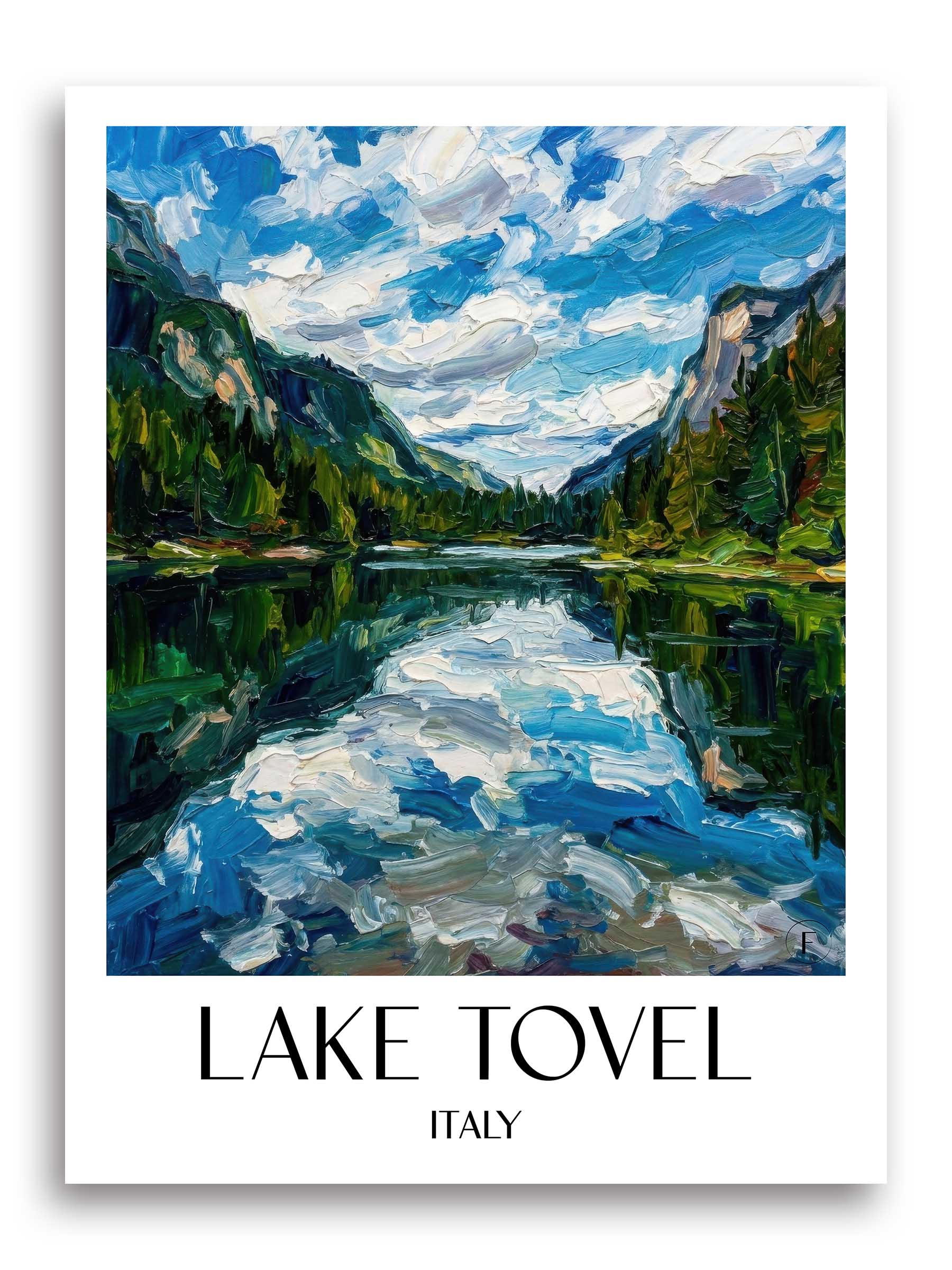 Lago di Tovel Poster - Trentino - Italien Kunstdruck - Ölgemälde von A4 bis A1
