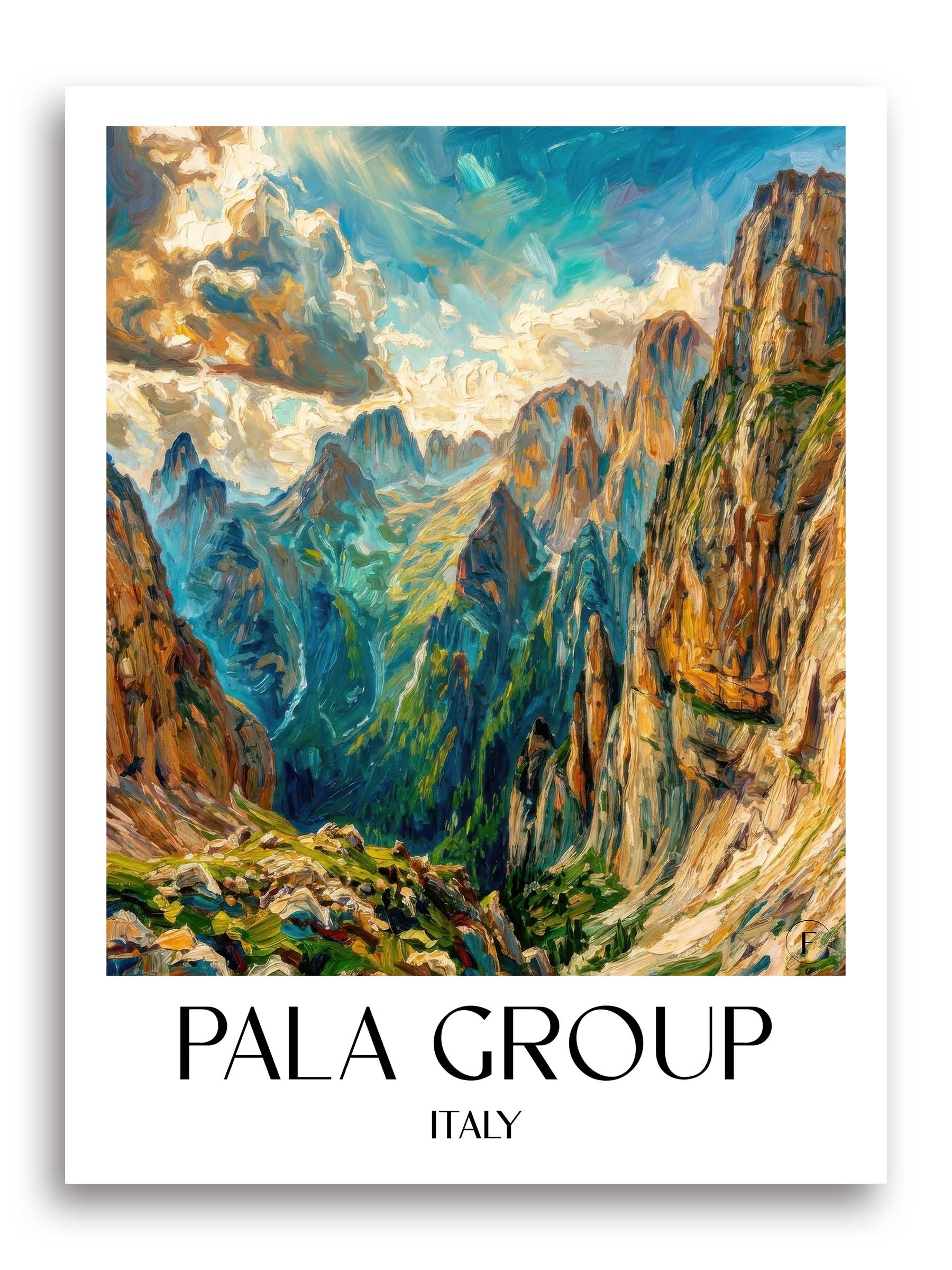 Palagruppe Poster - Dolomiten - Italien Kunstdruck - Ölgemälde von A4 bis A1