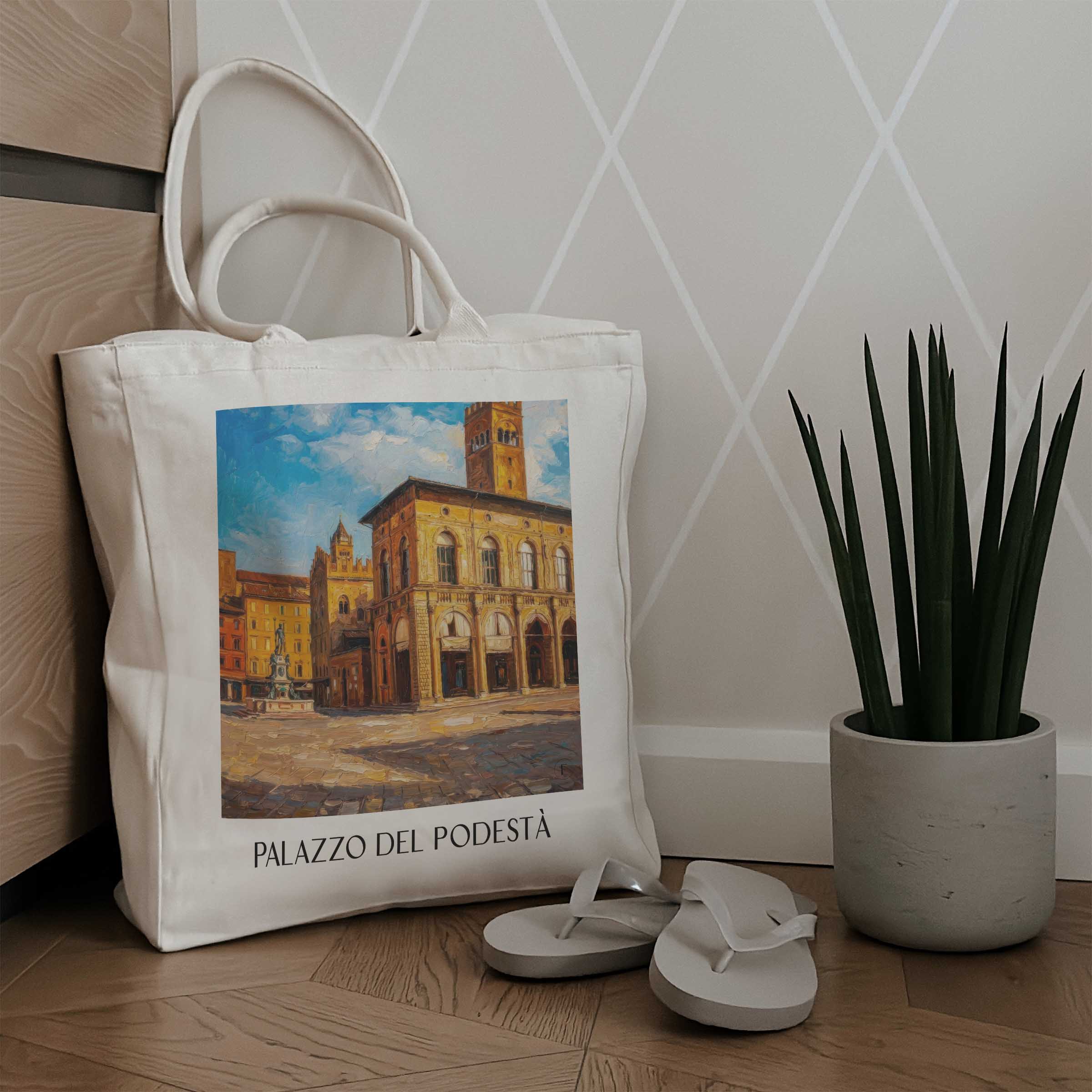 palazzo-del-podestà-bologna-italien-einkaufstasche-oil-painting-oelgemaelde