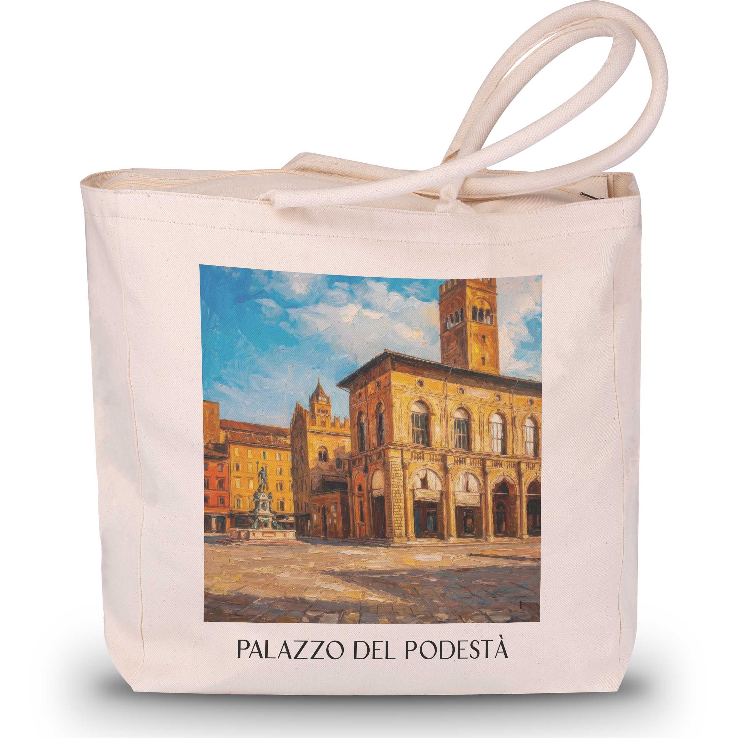 Palazzo del Podestà Shopping Tasche - Bologna - Italien Tote Bag - Einkaufstasche im Ölgemälde Stil