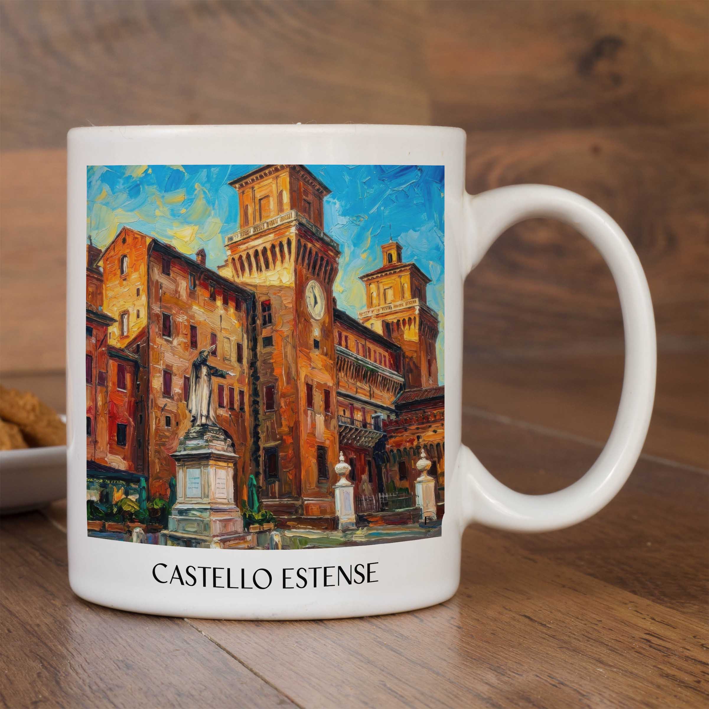 castello-estense-ferrara-italien-kaffeebecher-oil-painting-oelgemaelde
