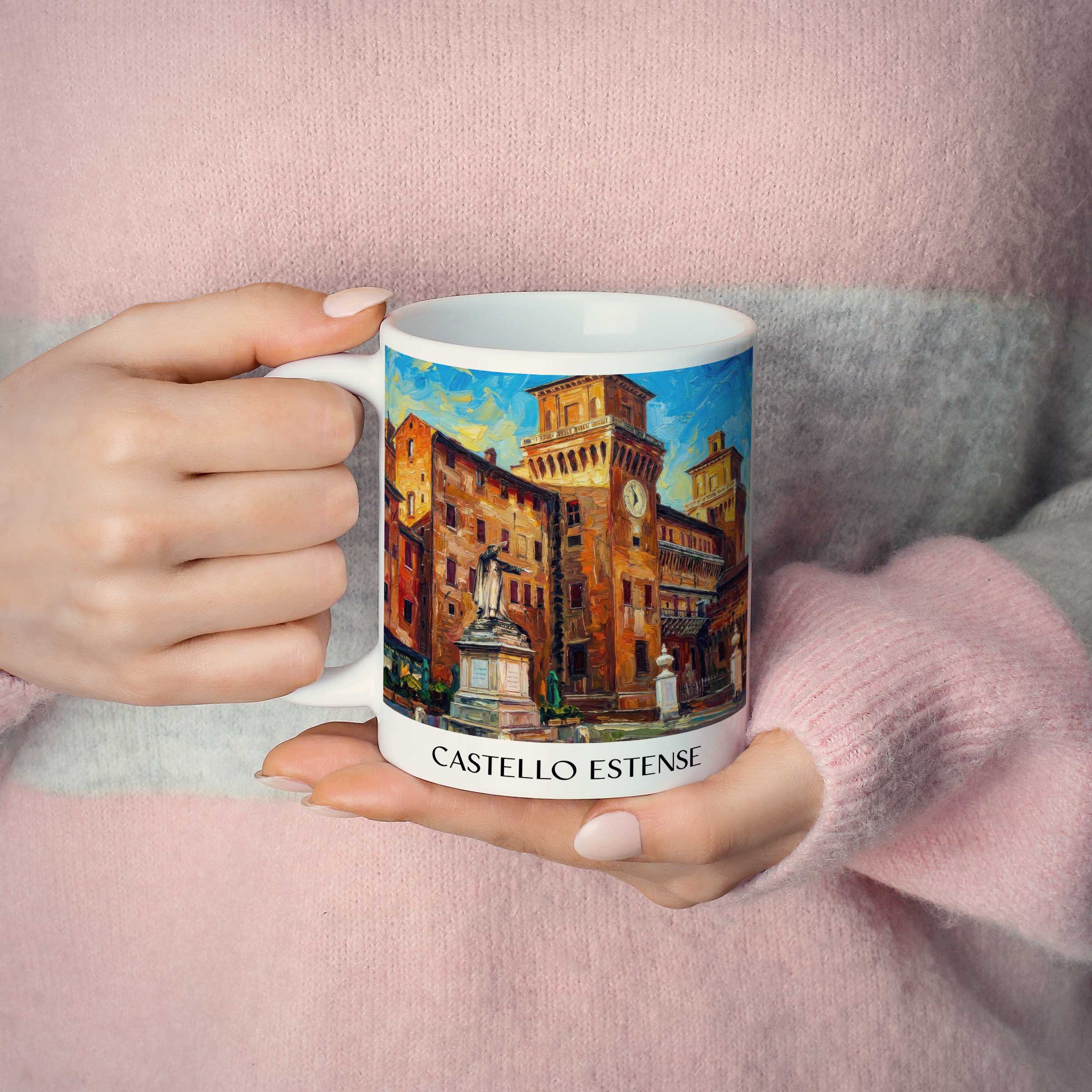 castello-estense-ferrara-italien-kaffeebecher-oil-painting-oelgemaelde