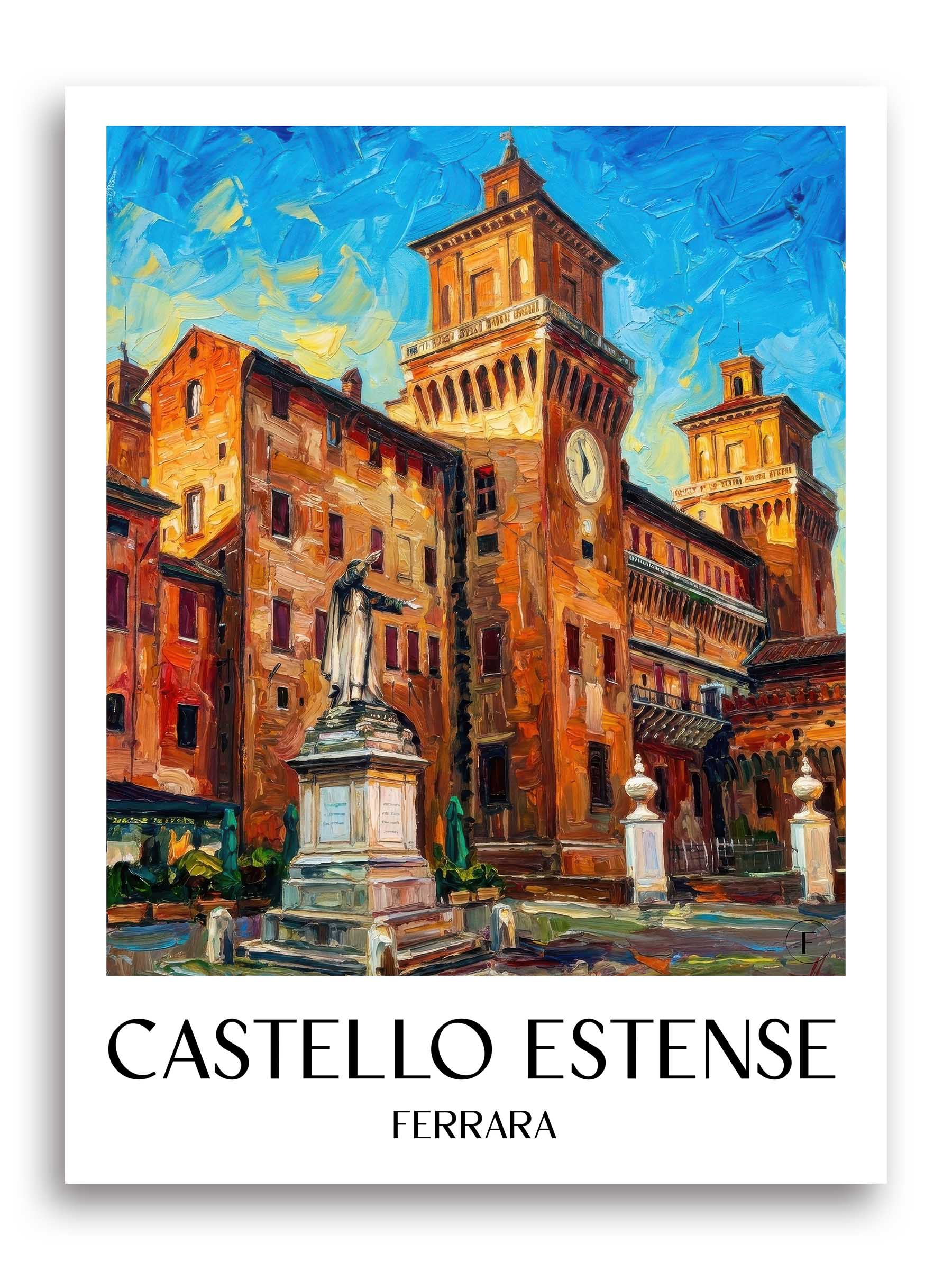 castello-estense-ferrara-italien-poster-oil-painting-oelgemaelde