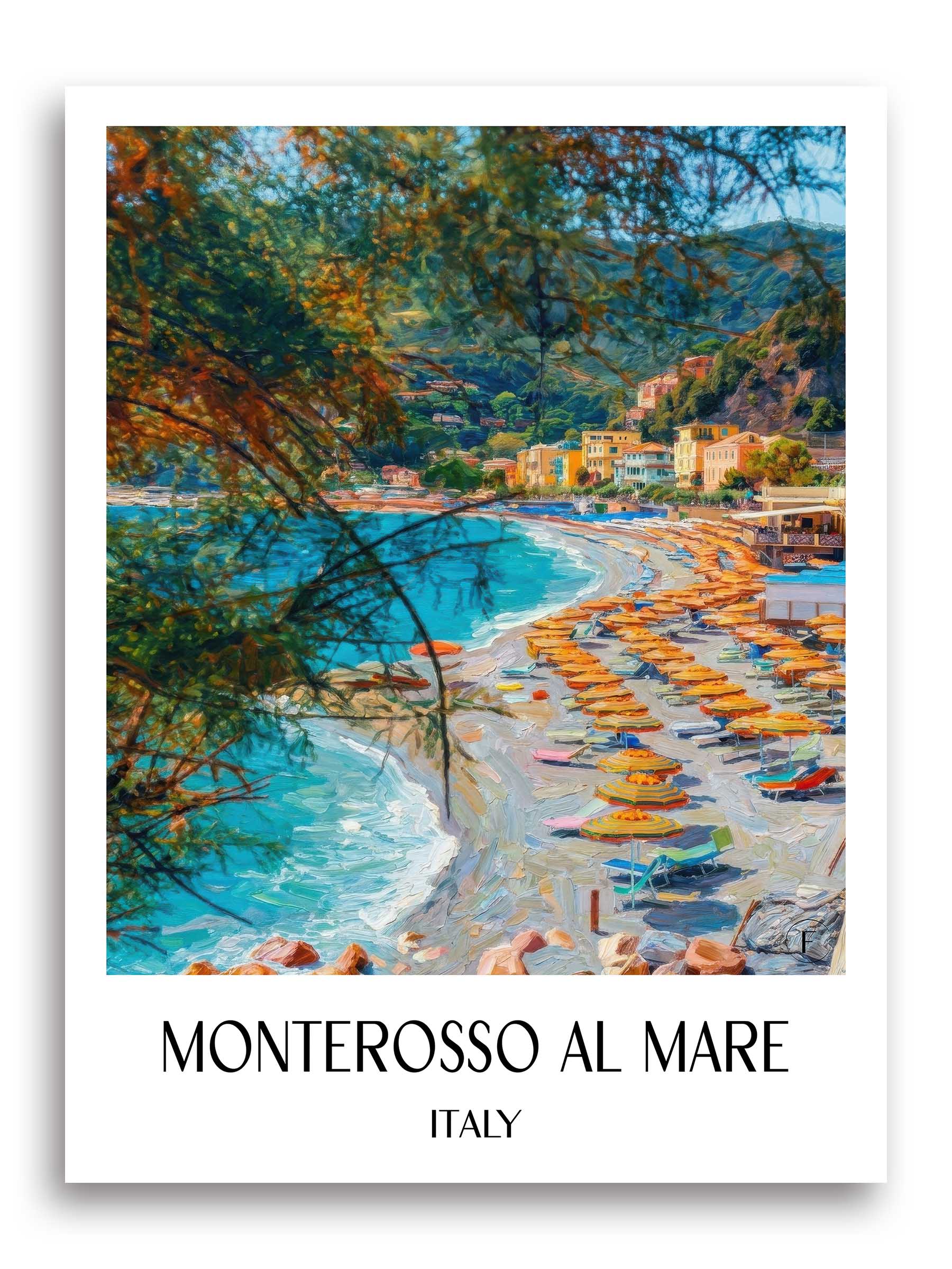 Monterosso al Mare Poster - Cinque Terre - Italien Kunstdruck - Ölgemälde von A4 bis A1